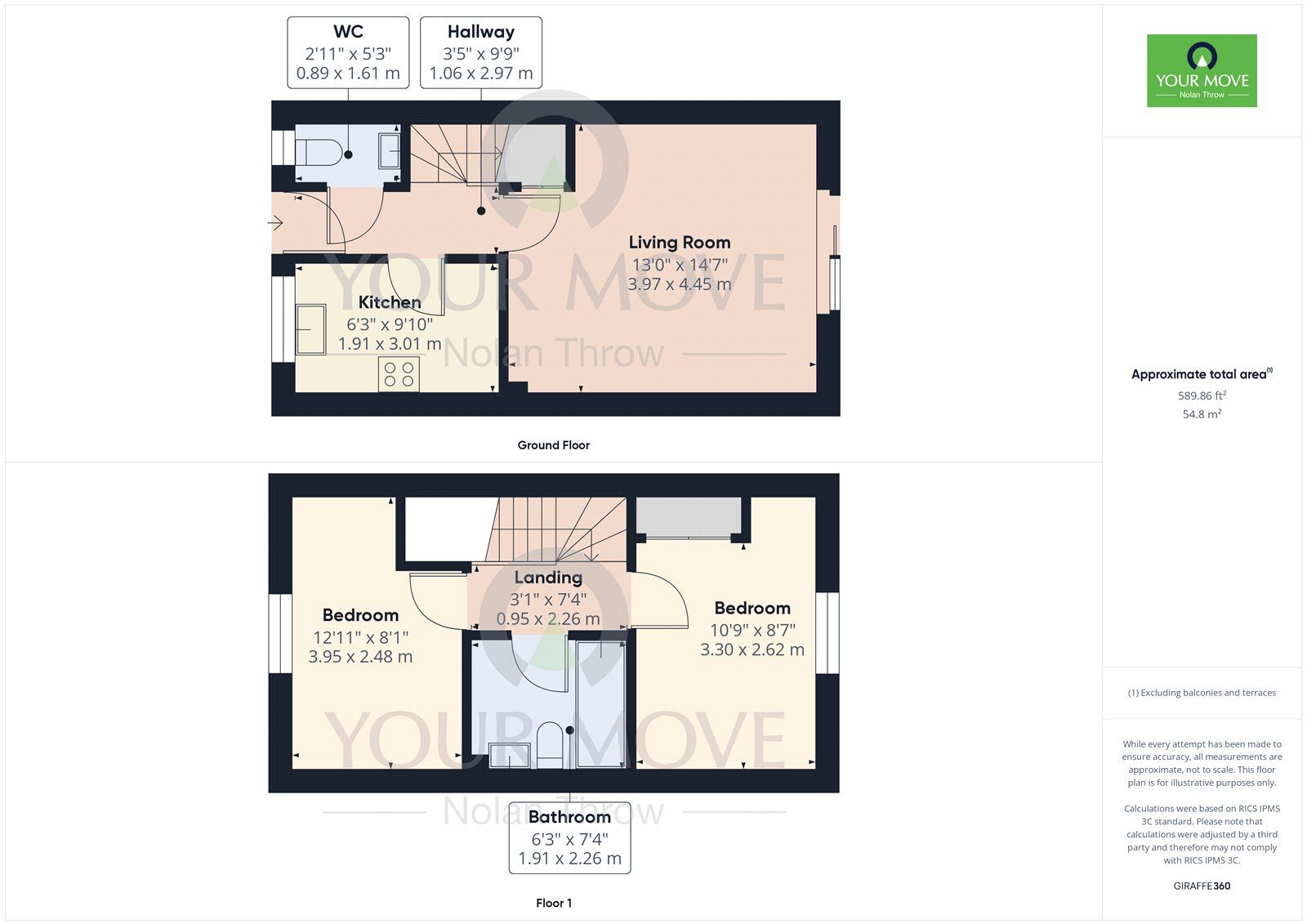 Floorplan of 2 bedroom End Terrace House for sale, Friston Close, Barton Seagrave, Northamptonshire, NN15
