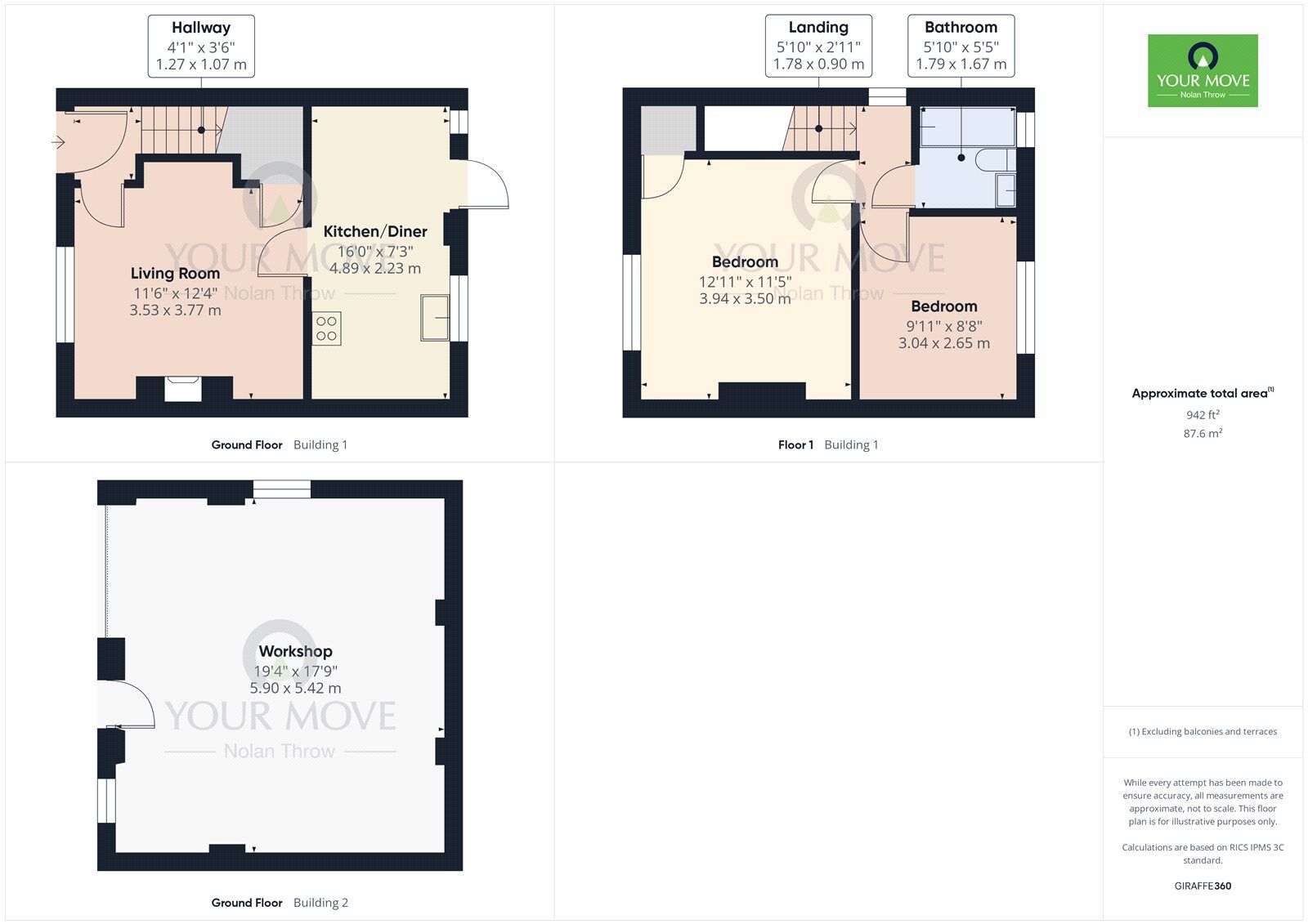 Floorplan of 2 bedroom Semi Detached House for sale, St. Marys Road, Kettering, Northamptonshire, NN15