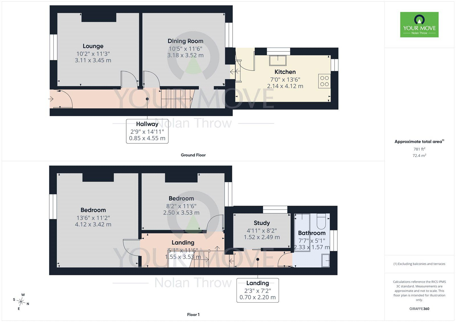 Floorplan of 2 bedroom Mid Terrace House to rent, Duke Street, Kettering, Northamptonshire, NN16