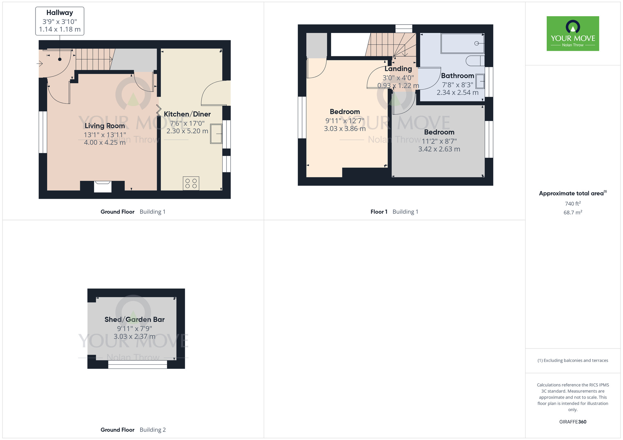 Floorplan of 2 bedroom End Terrace House to rent, Linden Avenue, Kettering, Northamptonshire, NN15