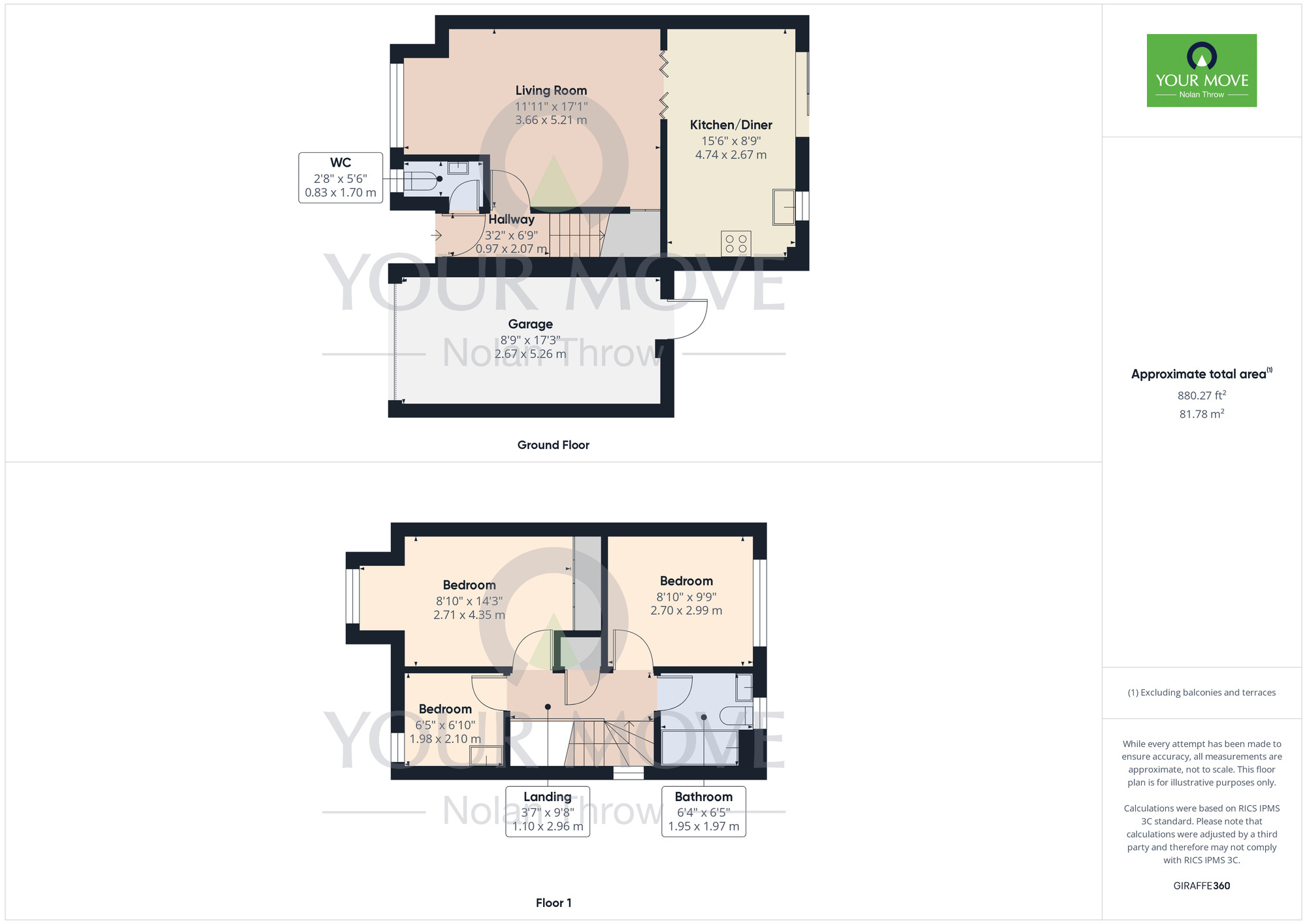 Floorplan of 3 bedroom Semi Detached House to rent, Treen Close, Thrapston, Northamptonshire, NN14