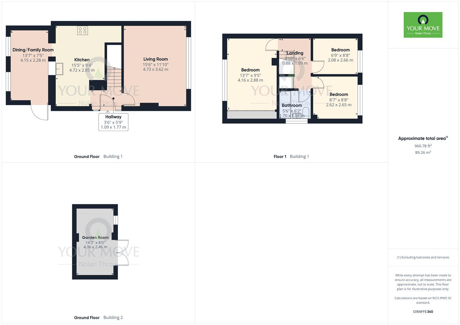 Floorplan of 3 bedroom Semi Detached House for sale, Welland Court, Burton Latimer, Northamptonshire, NN15