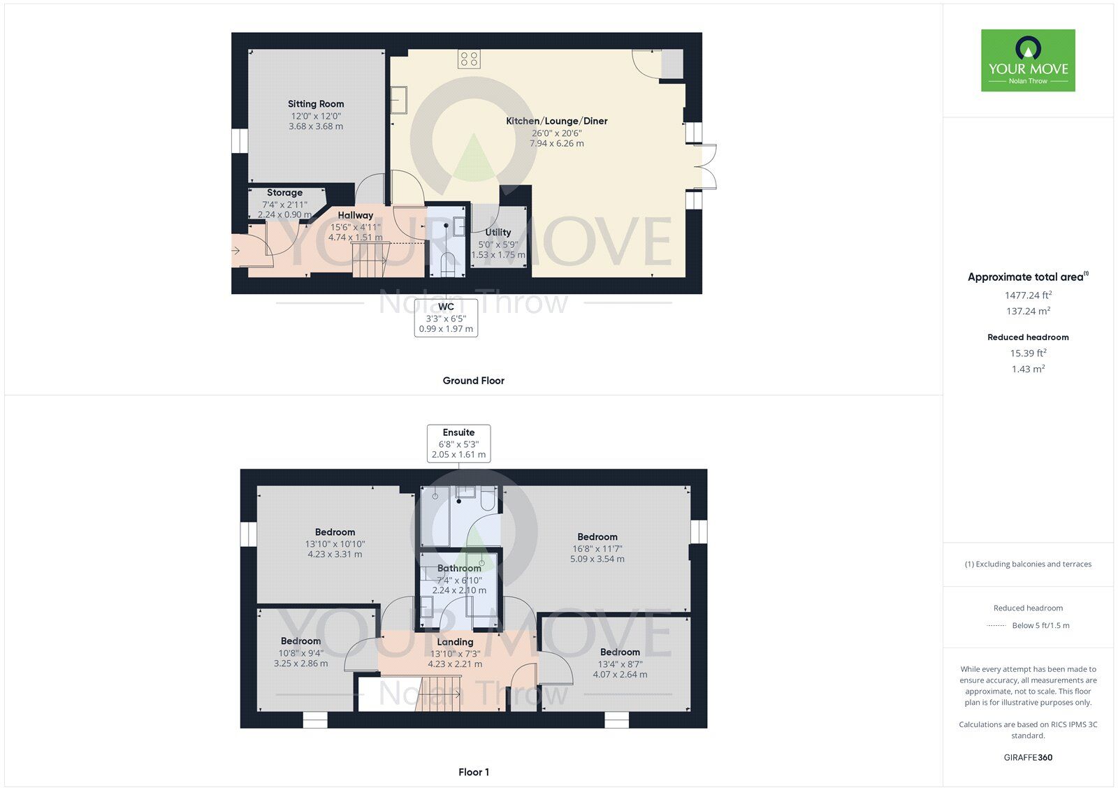 Floorplan of 4 bedroom End Terrace House to rent, Clarke's Barns Lane, Cranford, Northamptonshire, NN14