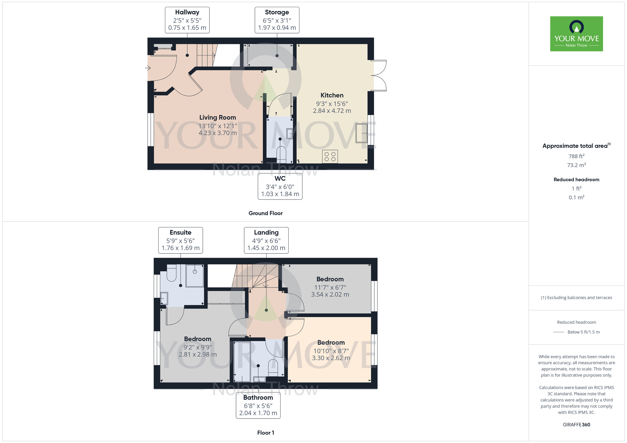 Floorplan of 3 bedroom Semi Detached House for sale, Elworthy Close, Kettering, Northamptonshire, NN15