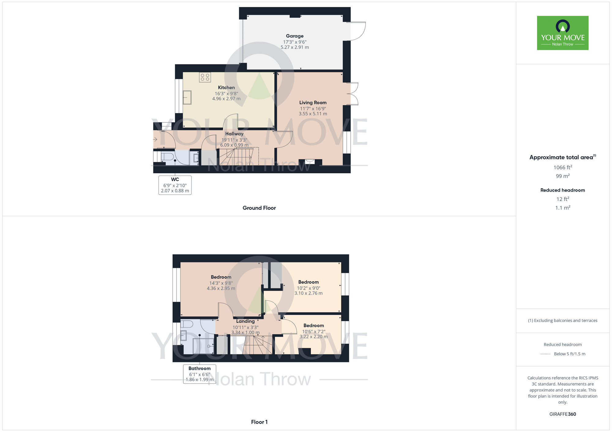 Floorplan of 3 bedroom End Terrace House for sale, Park Close, Isham, Northamptonshire, NN14