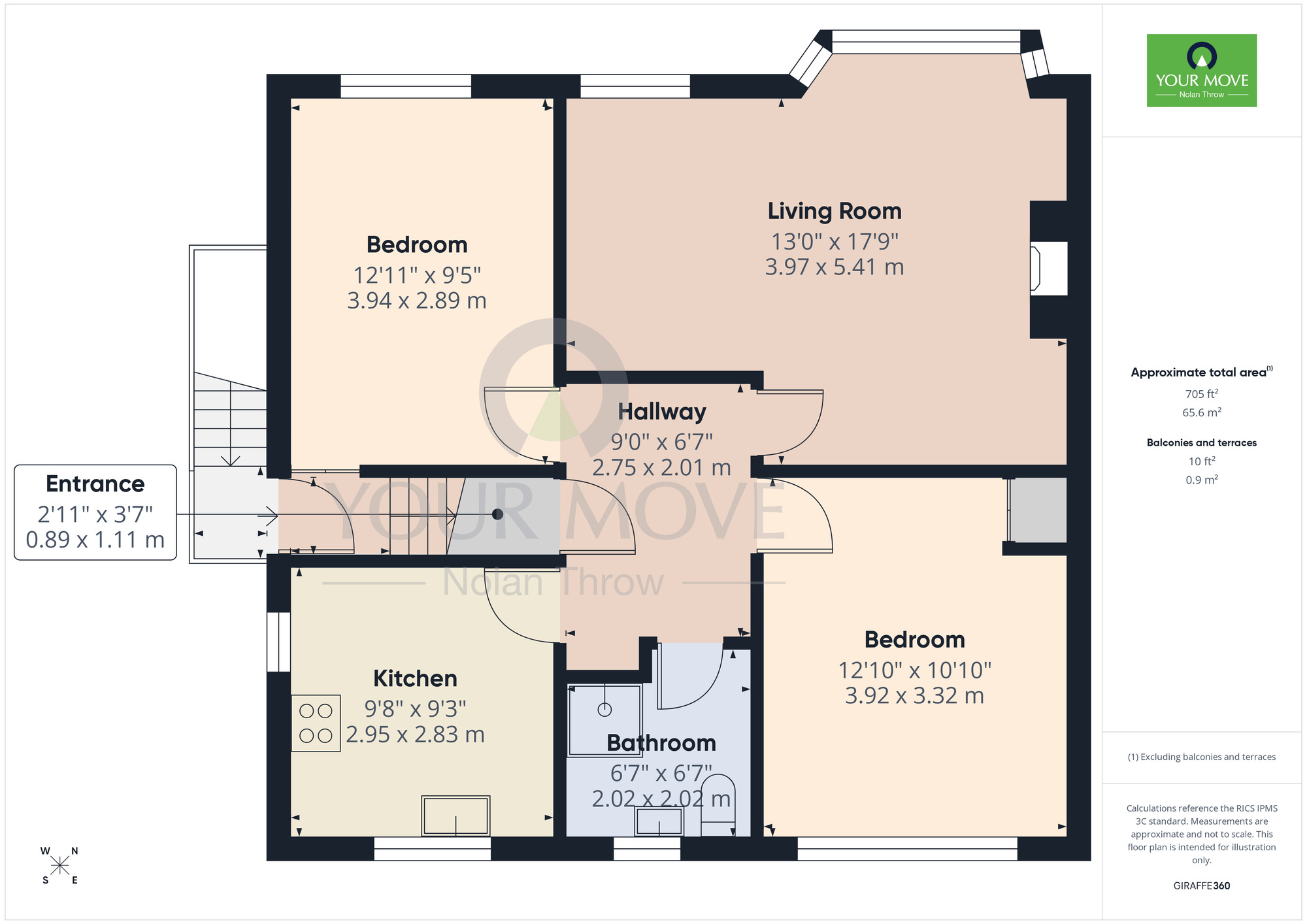 Floorplan of 2 bedroom Flat for sale, Cora Road, Kettering, Northamptonshire, NN16