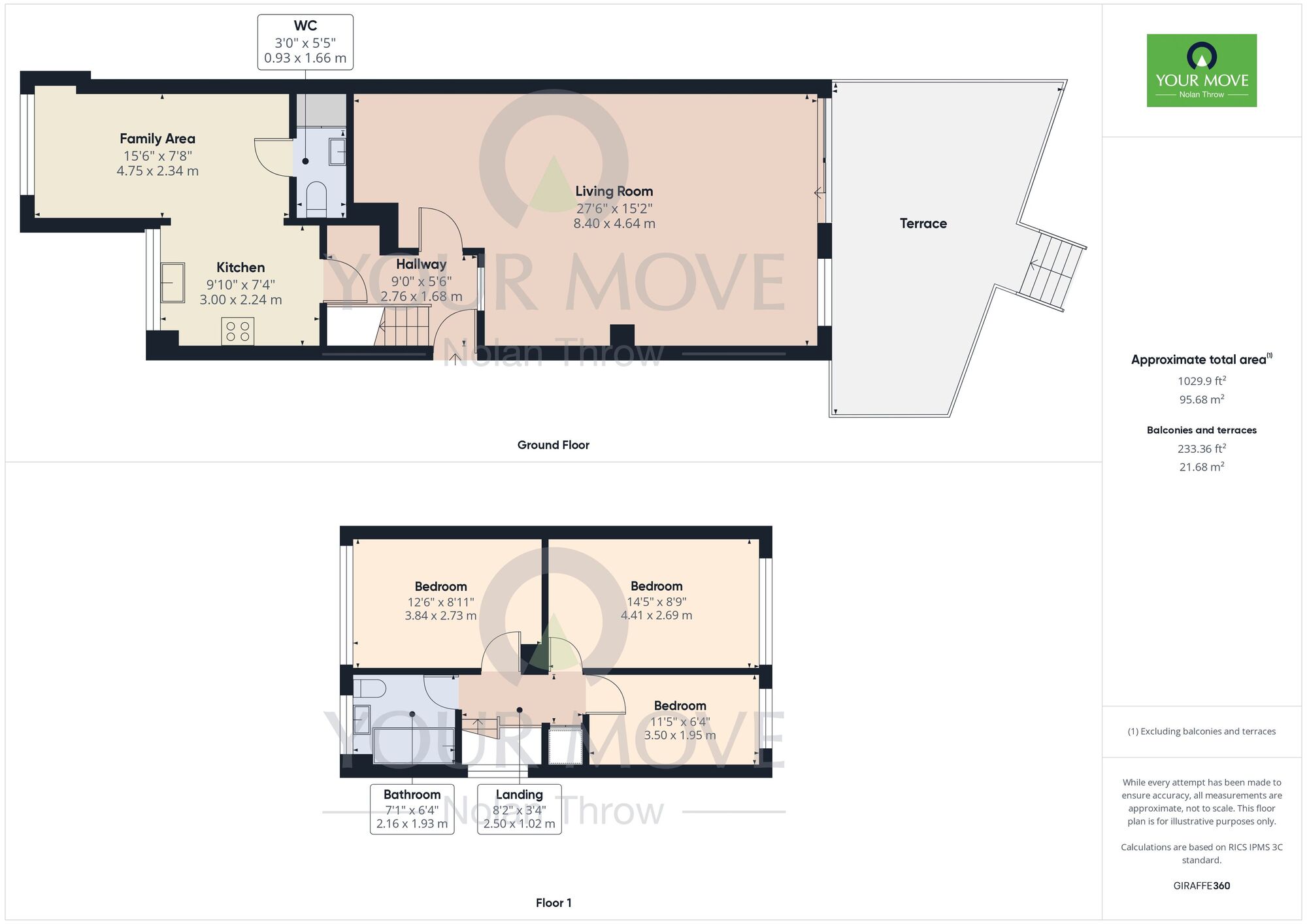 Floorplan of 3 bedroom Semi Detached House for sale, Queensway, Burton Latimer, Northamptonshire, NN15