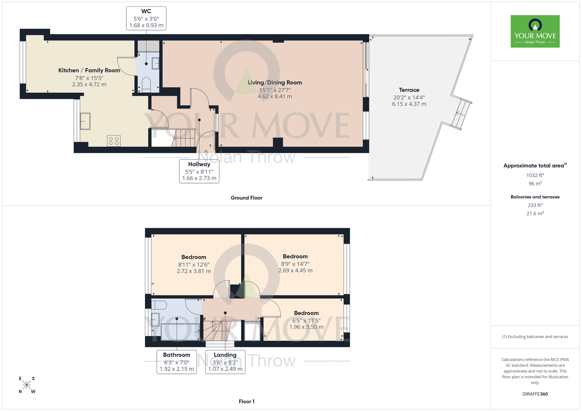 Floorplan of 3 bedroom Semi Detached House for sale, Queensway, Burton Latimer, Northamptonshire, NN15