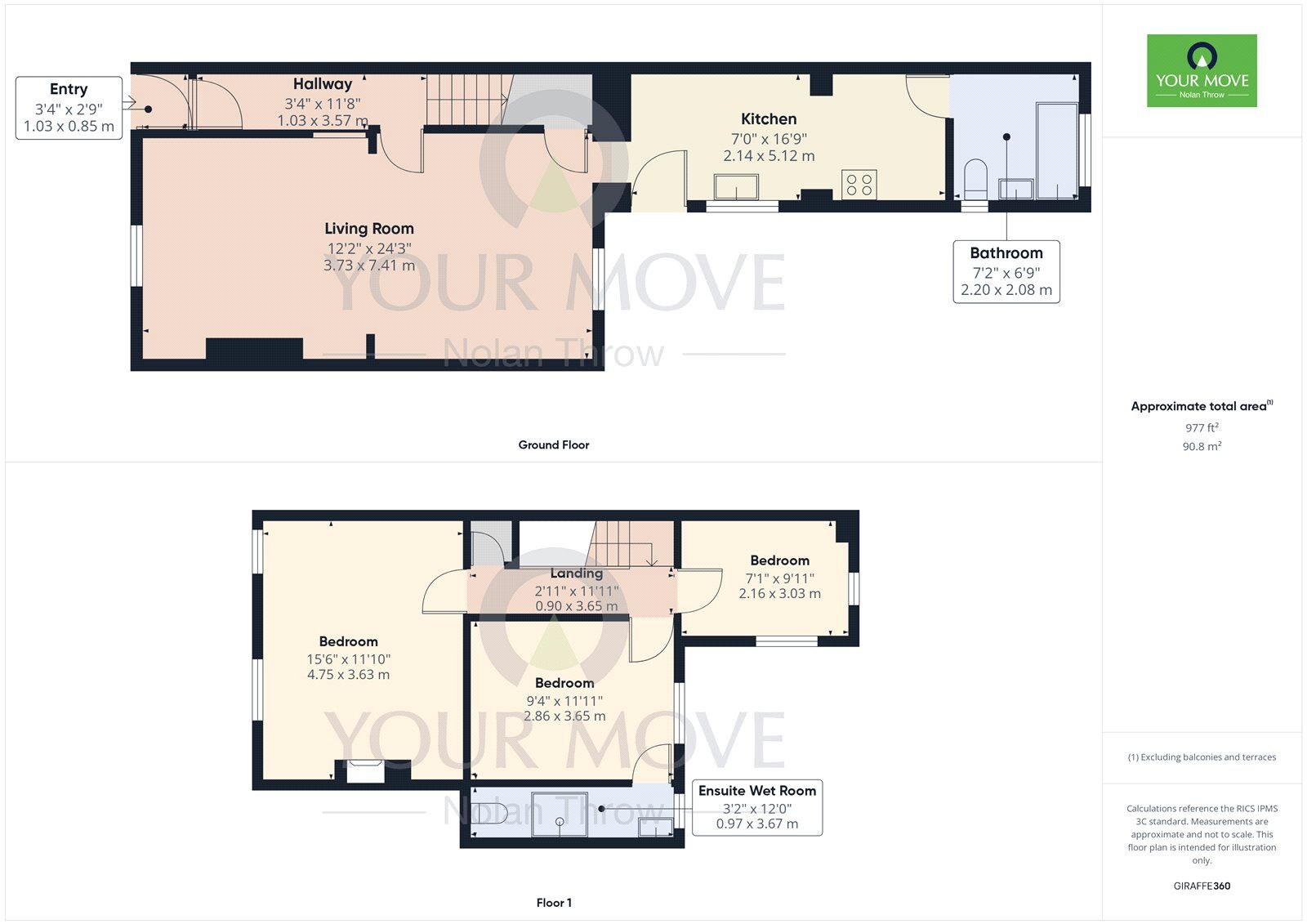 Floorplan of 3 bedroom Mid Terrace House for sale, Princes Street, Kettering, Northamptonshire, NN16