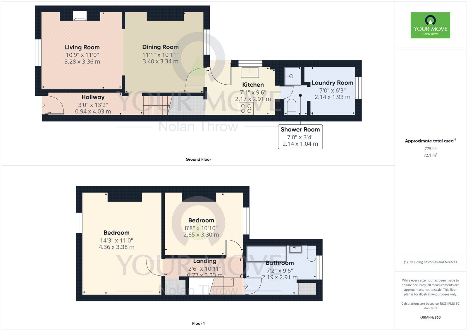 Floorplan of 2 bedroom Mid Terrace House for sale, Sackville Street, Kettering, Northamptonshire, NN16