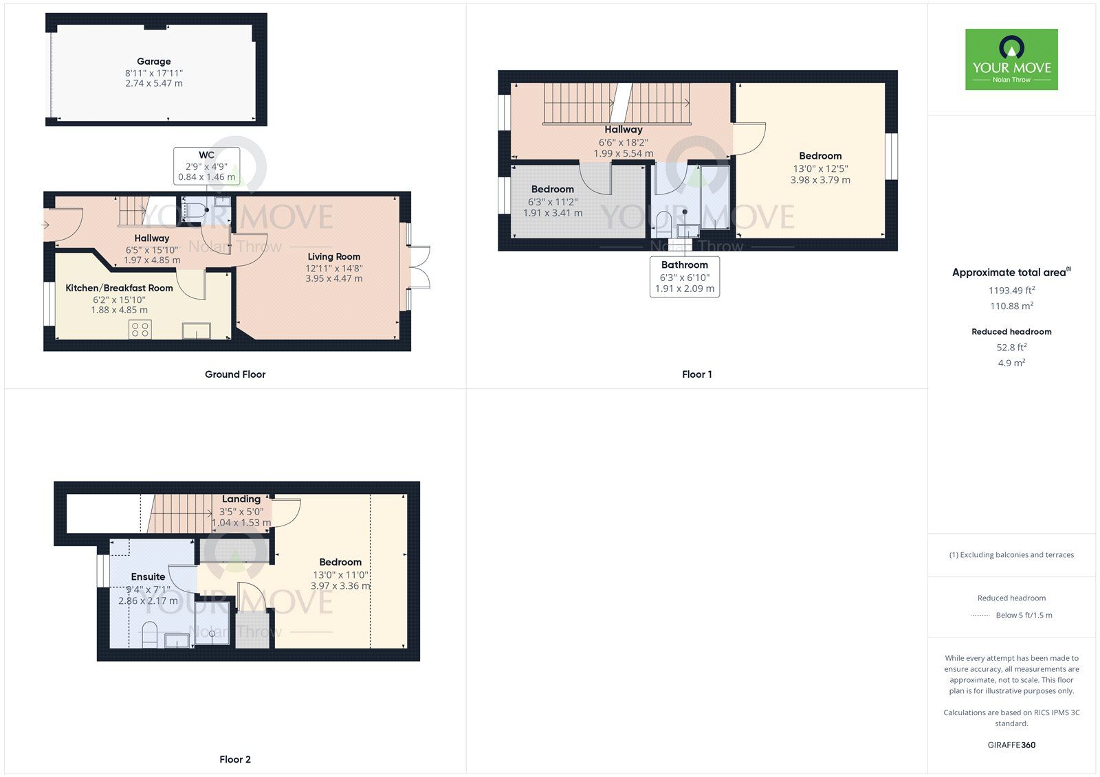 Floorplan of 3 bedroom Semi Detached House for sale, Siskin Close, Corby, Northamptonshire, NN18