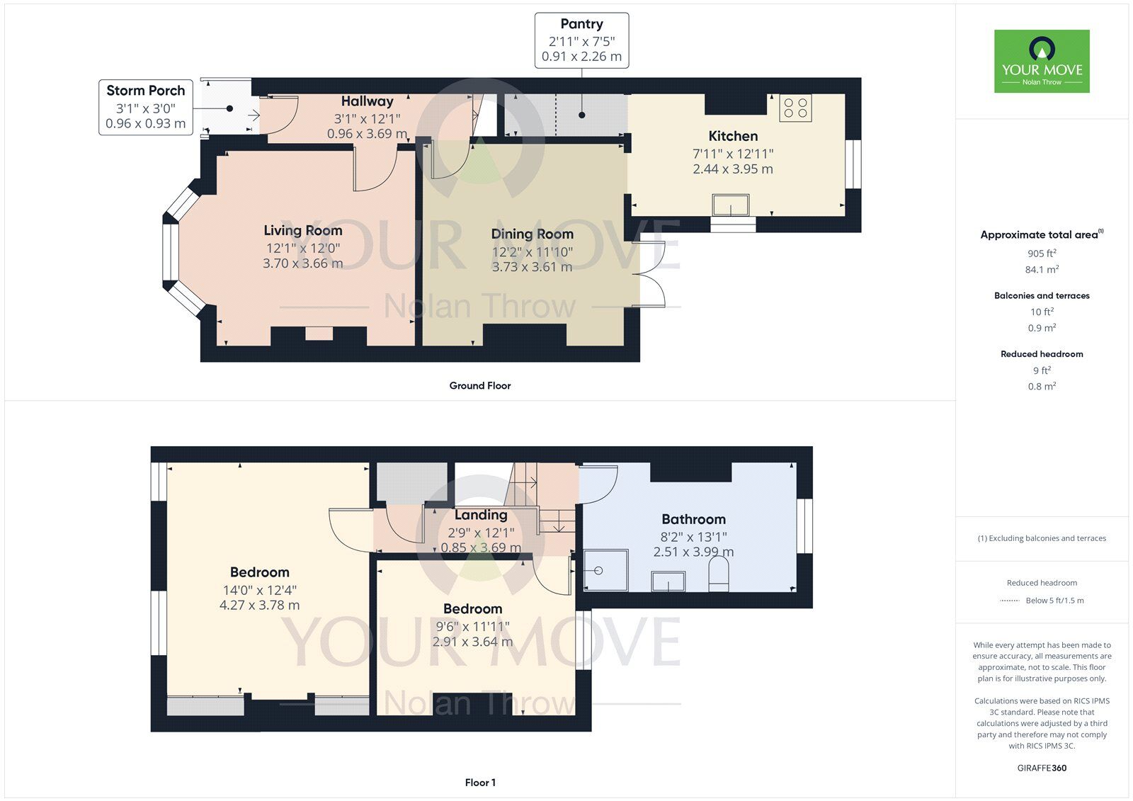 Floorplan of 2 bedroom Mid Terrace House for sale, Hawthorn Road, Kettering, Northamptonshire, NN15