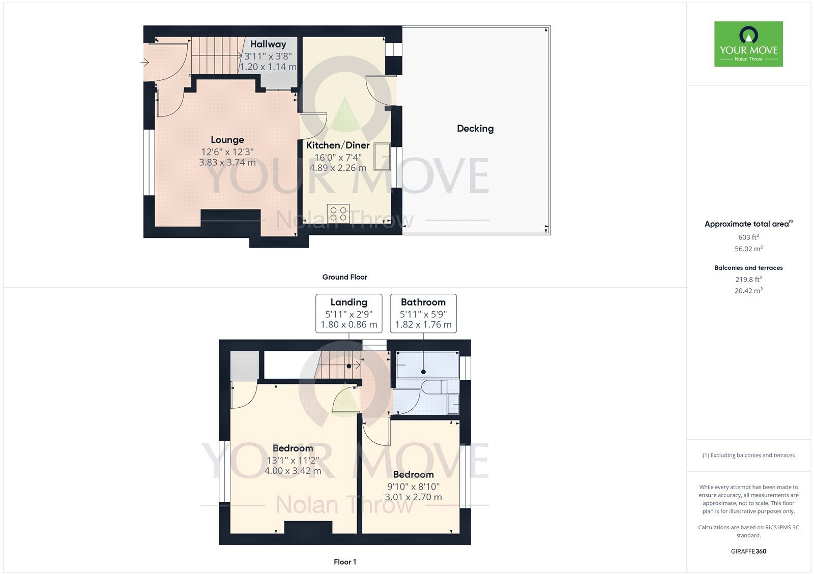 Floorplan of 2 bedroom Semi Detached House for sale, Laburnum Crescent, Kettering, Northamptonshire, NN16