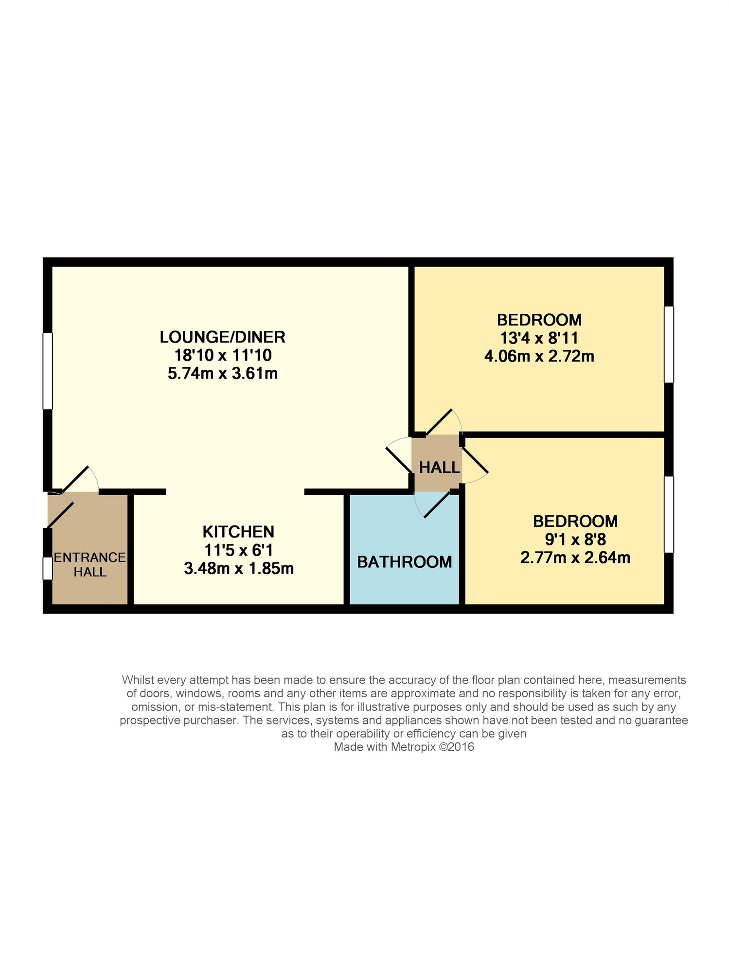 Floorplan of 2 bedroom  Flat to rent, Cedar Road, Kettering, Northamptonshire, NN16