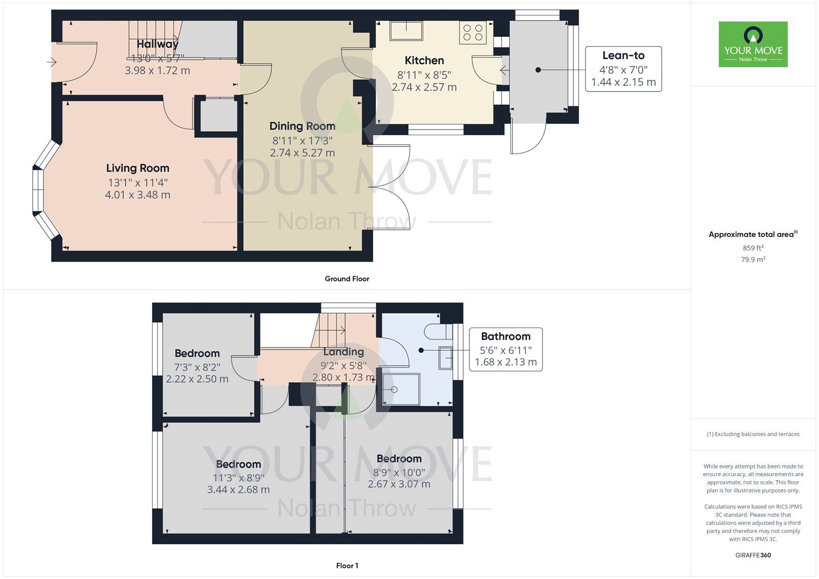 Floorplan of 3 bedroom Detached House for sale, Thames Rise, Kettering, Northamptonshire, NN16