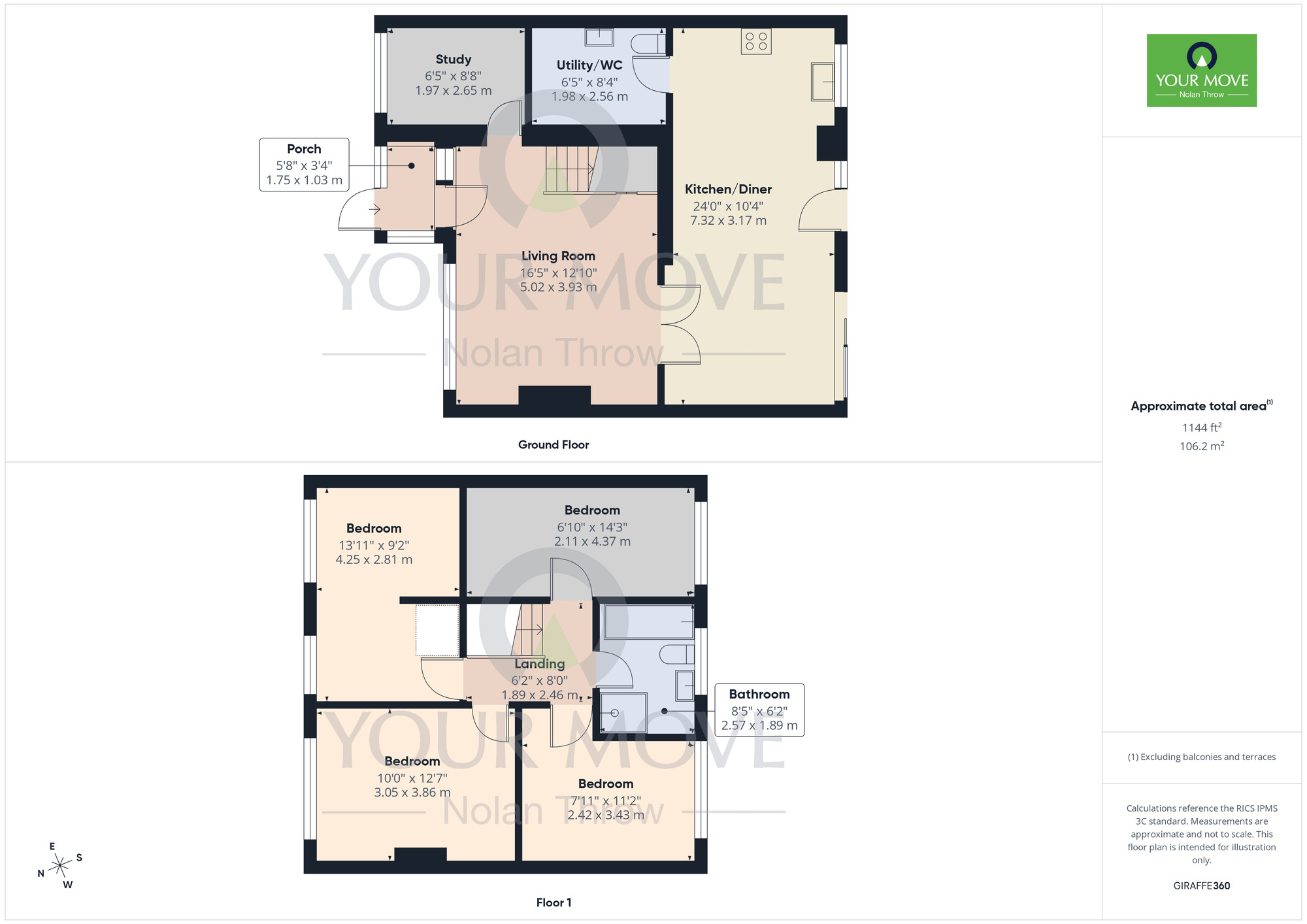 Floorplan of 4 bedroom Semi Detached House for sale, Lomond Drive, Kettering, Northamptonshire, NN15