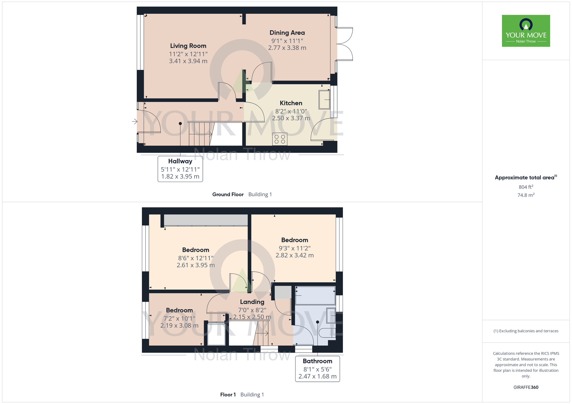 Floorplan of 3 bedroom Semi Detached House for sale, Montgomery Close, Kettering, Northamptonshire, NN15