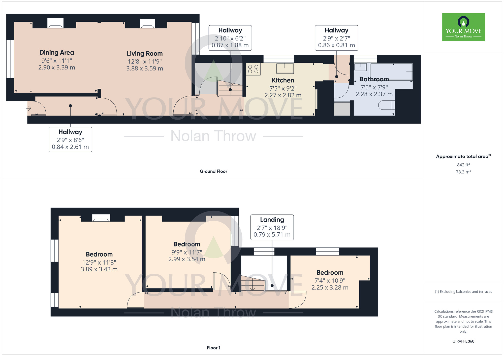 Floorplan of 3 bedroom End Terrace House for sale, Russell Street, Kettering, Northamptonshire, NN16