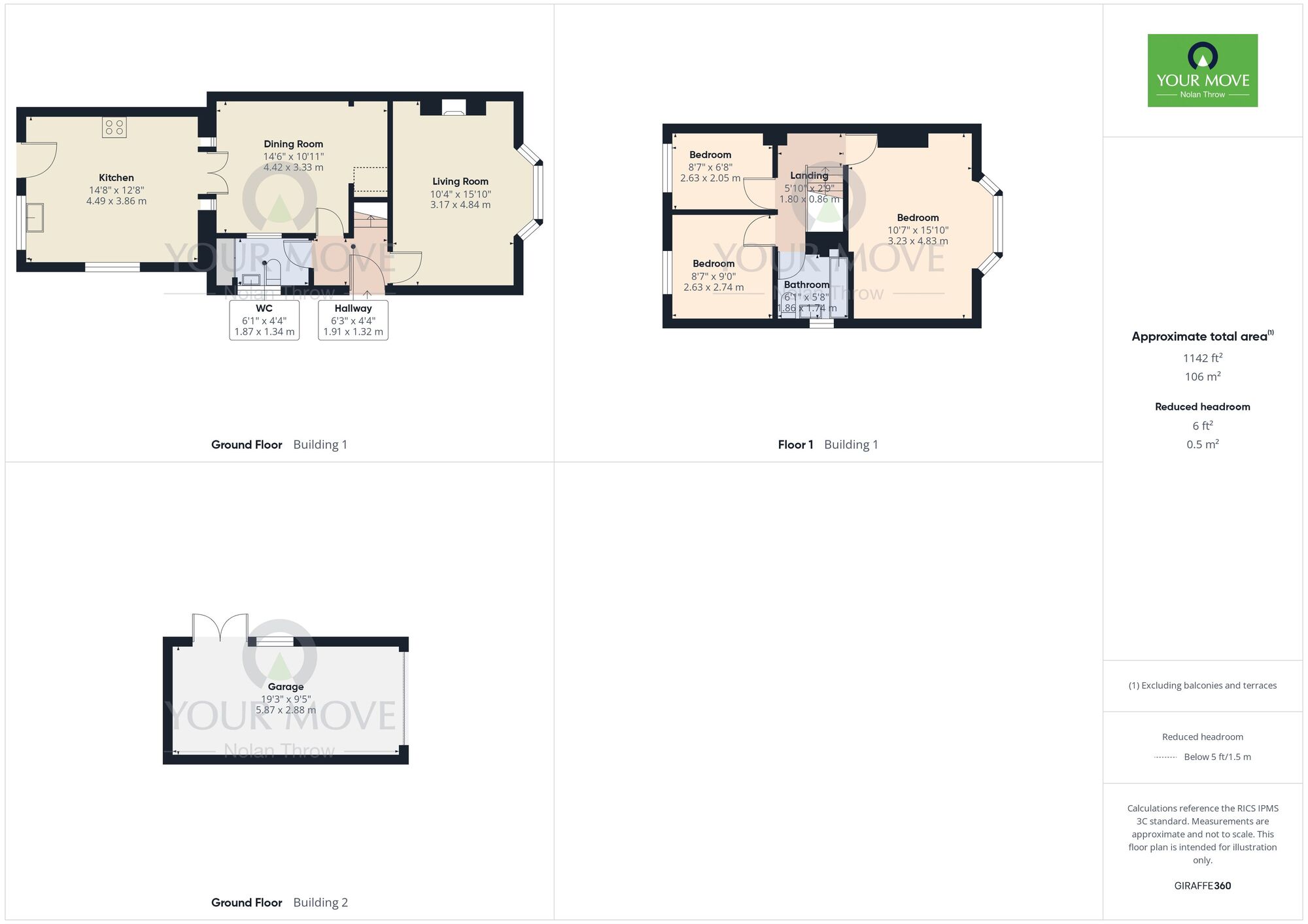 Floorplan of 3 bedroom Semi Detached House for sale, Willow Road, Kettering, Northamptonshire, NN15