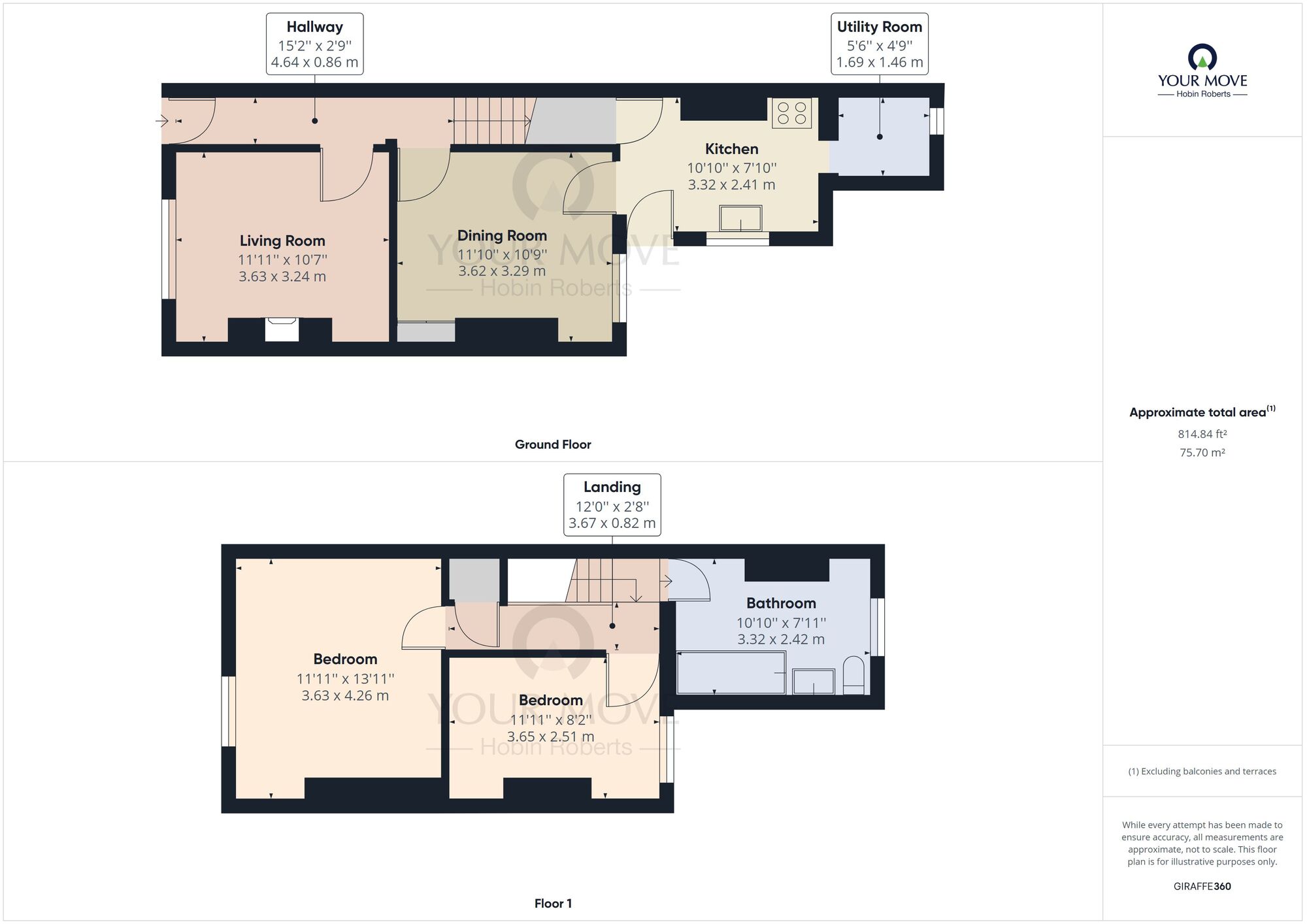 Floorplan of 2 bedroom Mid Terrace House to rent, Barnwell Street, Kettering, Northamptonshire, NN16