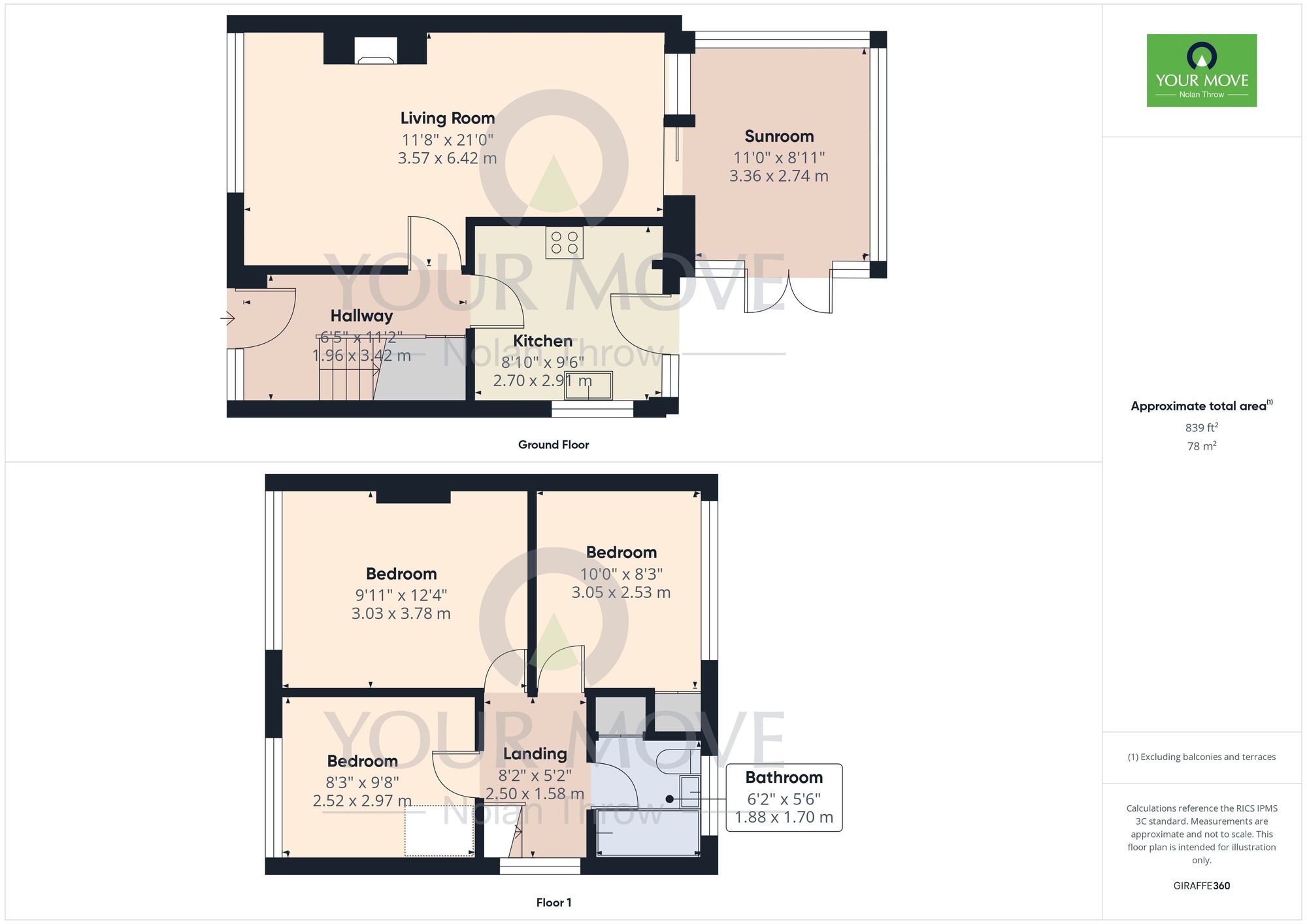 Floorplan of 3 bedroom Semi Detached House for sale, St. Annes Road, Kettering, Northamptonshire, NN15