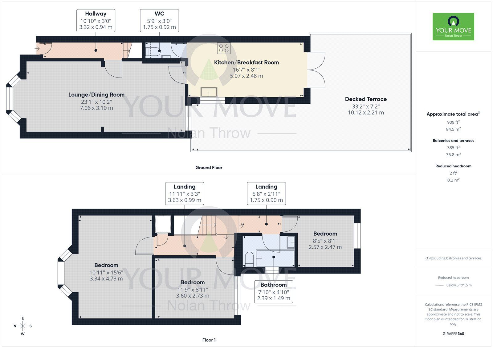 Floorplan of 3 bedroom End Terrace House for sale, Balfour Street, Kettering, Northamptonshire, NN16
