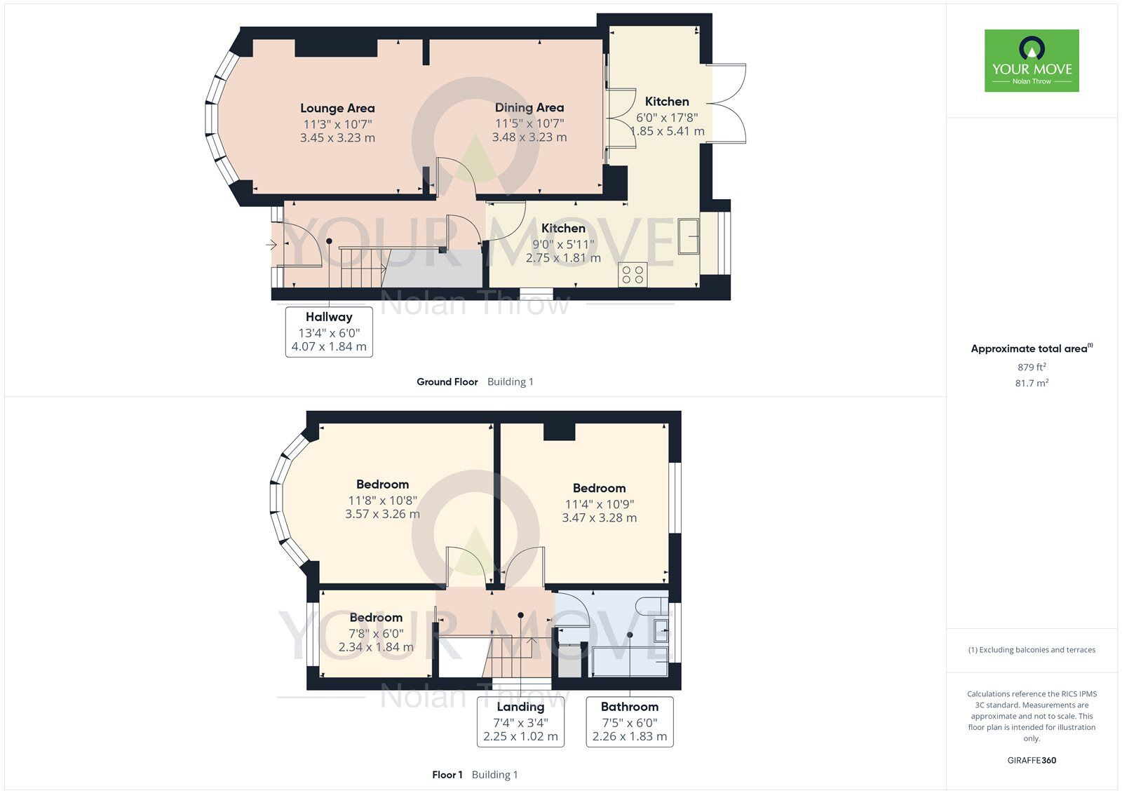 Floorplan of 3 bedroom Semi Detached House for sale, Linden Avenue, Kettering, Northamptonshire, NN15