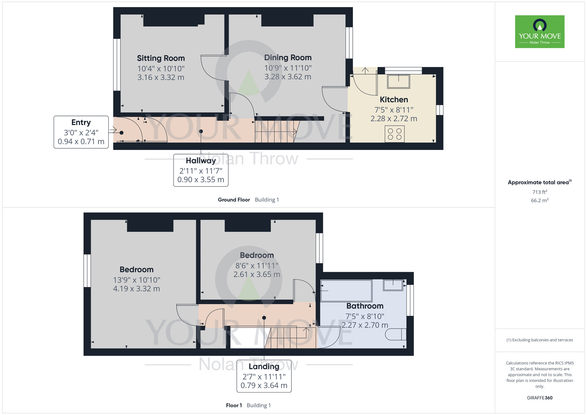 Floorplan of 2 bedroom Mid Terrace House to rent, Canon Street, Kettering, Northamptonshire, NN16