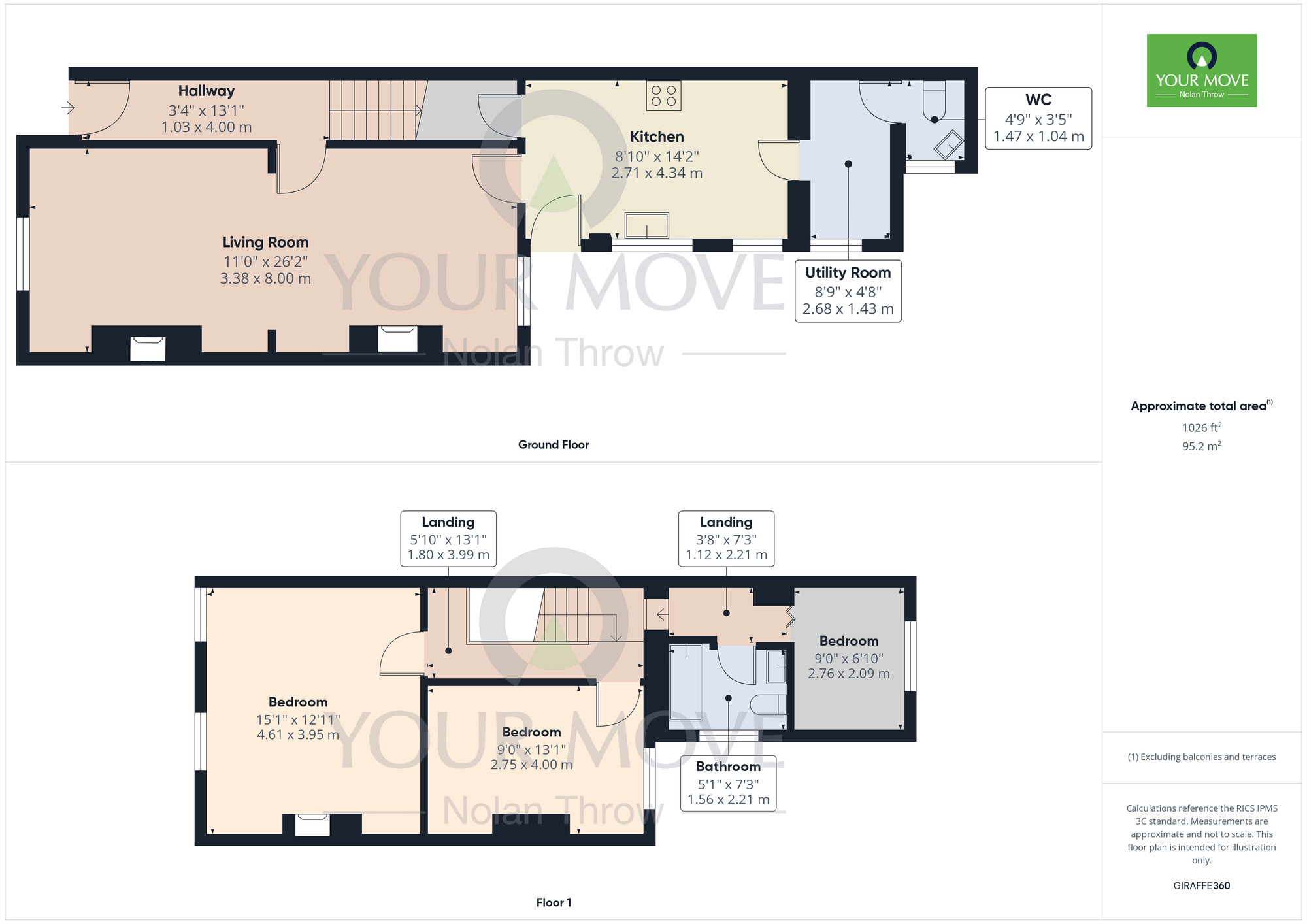 Floorplan of 3 bedroom Mid Terrace House for sale, Grange Road, Geddington, Northamptonshire, NN14