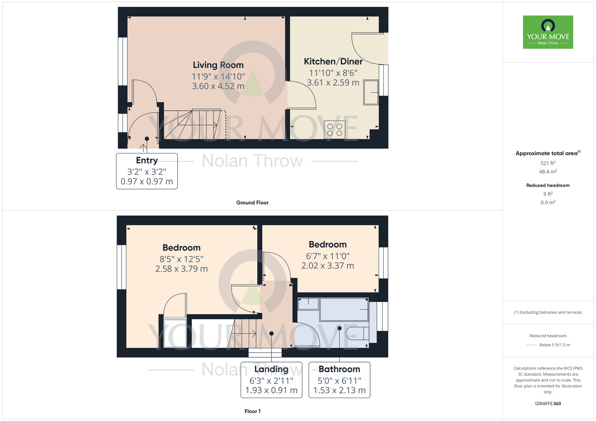 Floorplan of 2 bedroom Semi Detached House for sale, St. Michaels Gardens, Kettering, Northamptonshire, NN15