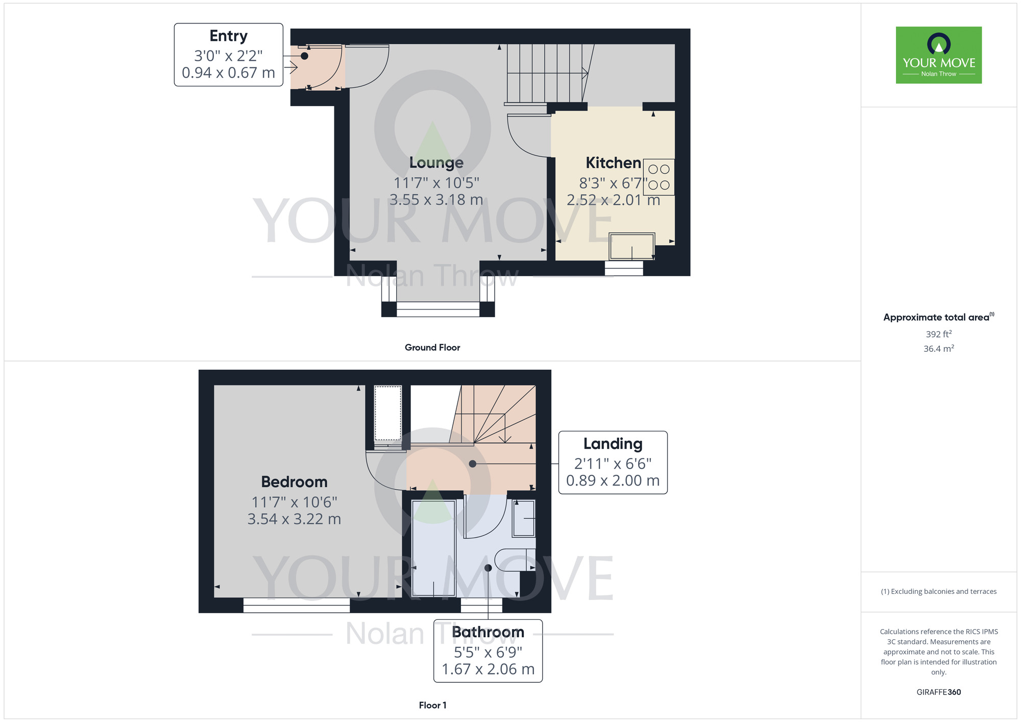 Floorplan of 1 bedroom End Terrace House for sale, Brambleside Court, Kettering, Northamptonshire, NN16