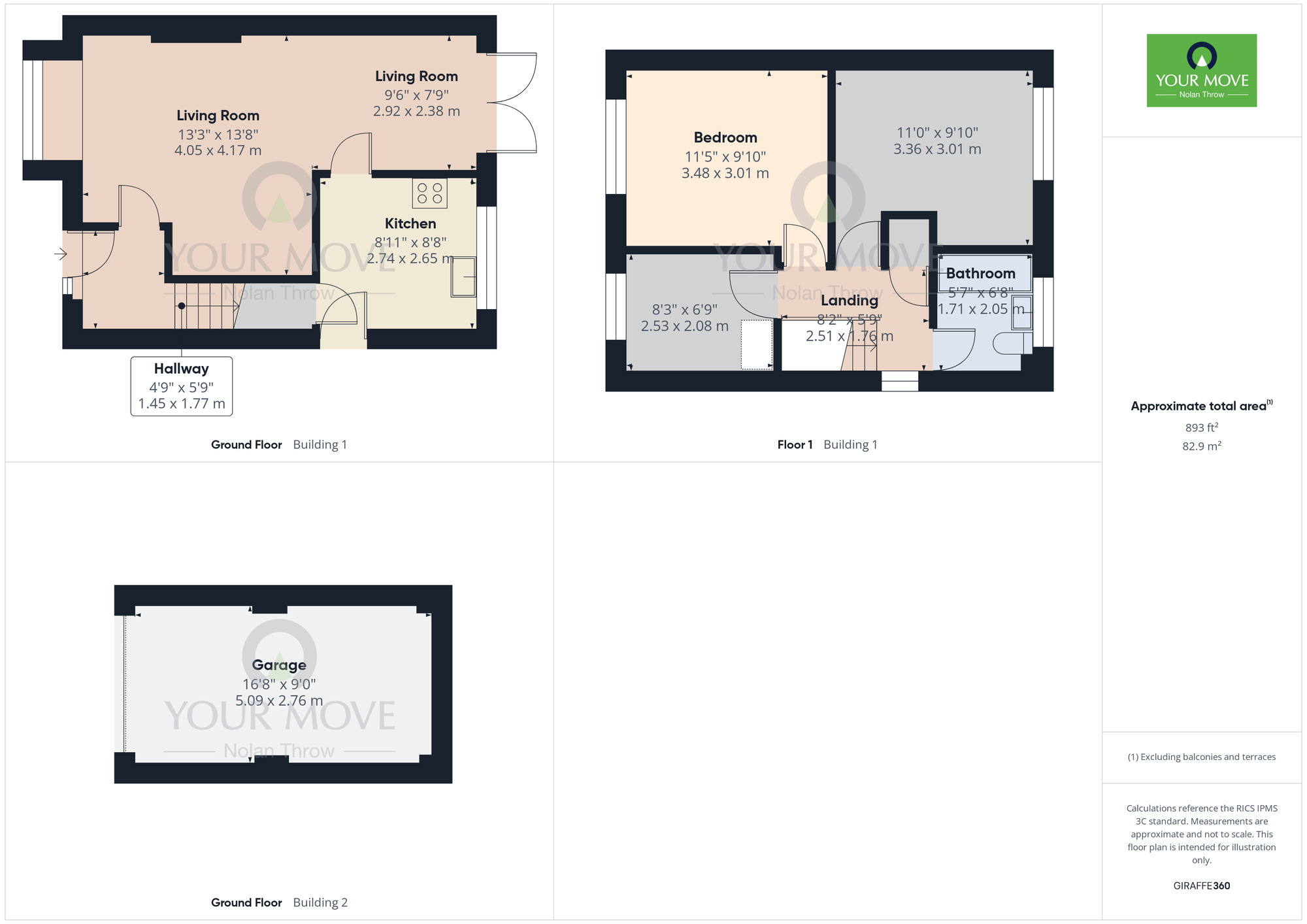 Floorplan of 3 bedroom Detached House for sale, Swinburne Close, Kettering, Northamptonshire, NN16