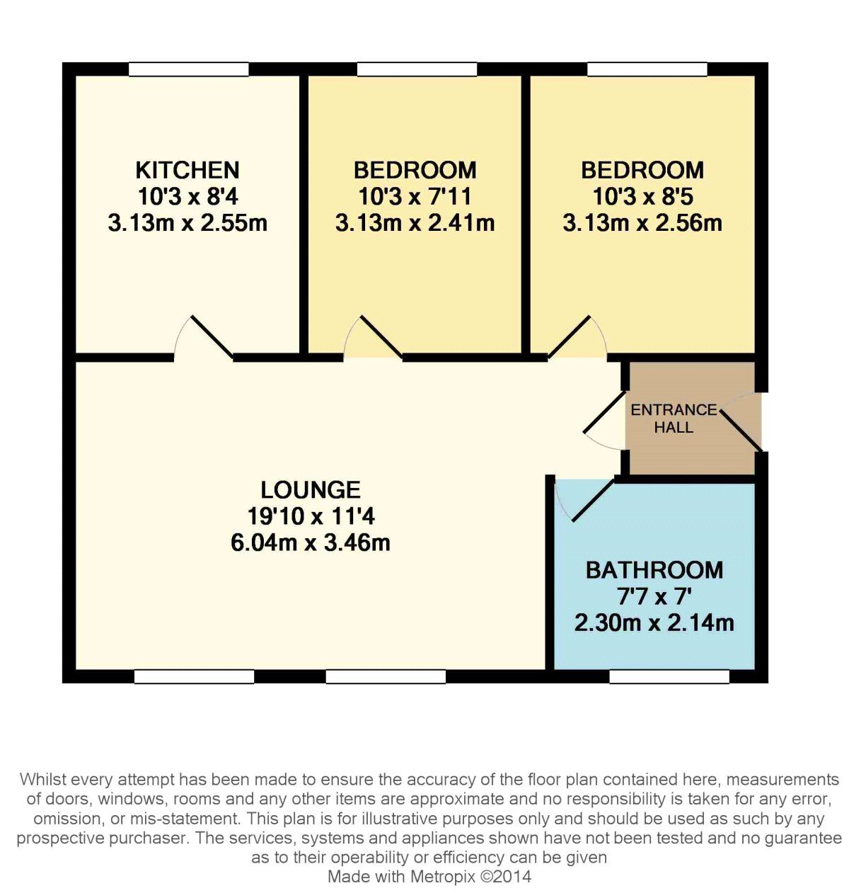 Floorplan of 2 bedroom  Flat to rent, Wellington Street, Kettering, Northamptonshire, NN16