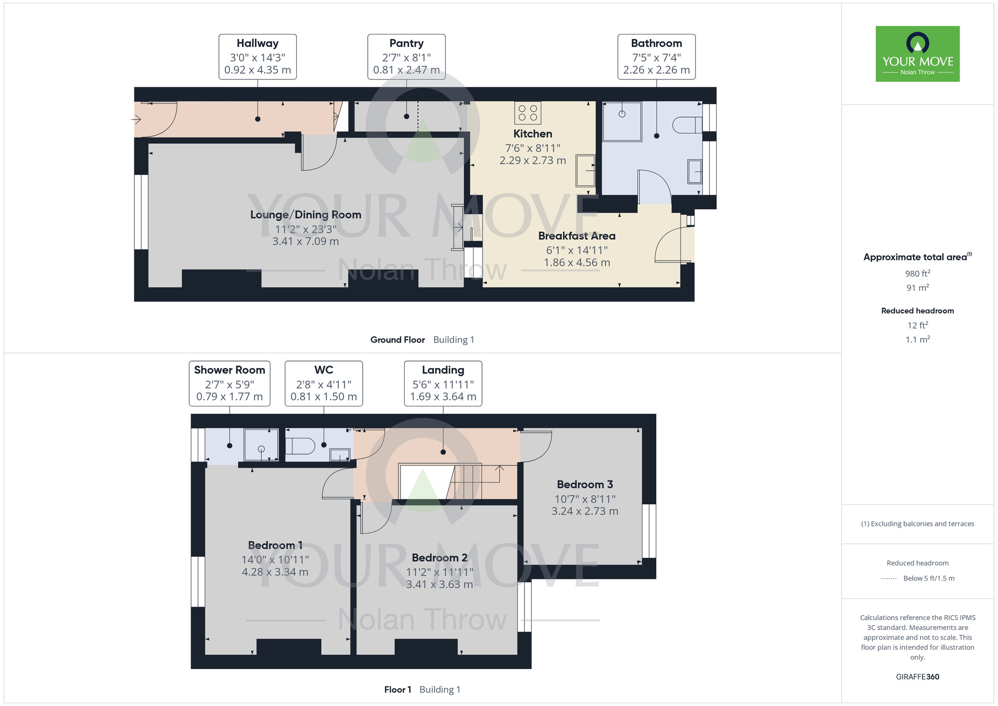 Floorplan of 3 bedroom Mid Terrace House for sale, Regent Street, Kettering, Northamptonshire, NN16