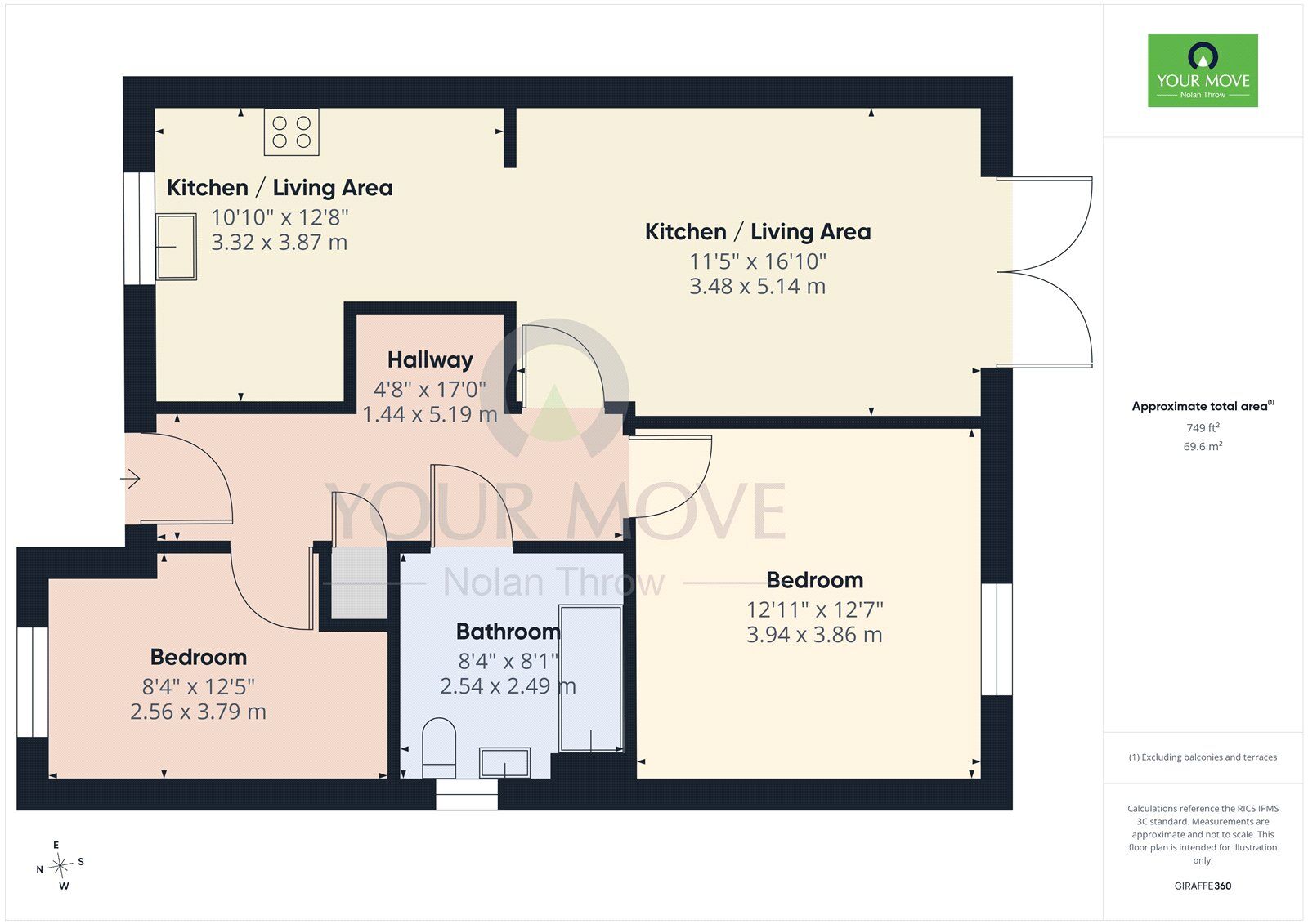 Floorplan of 2 bedroom Detached Bungalow for sale, Bagshot Close, Kettering, Northamptonshire, NN16