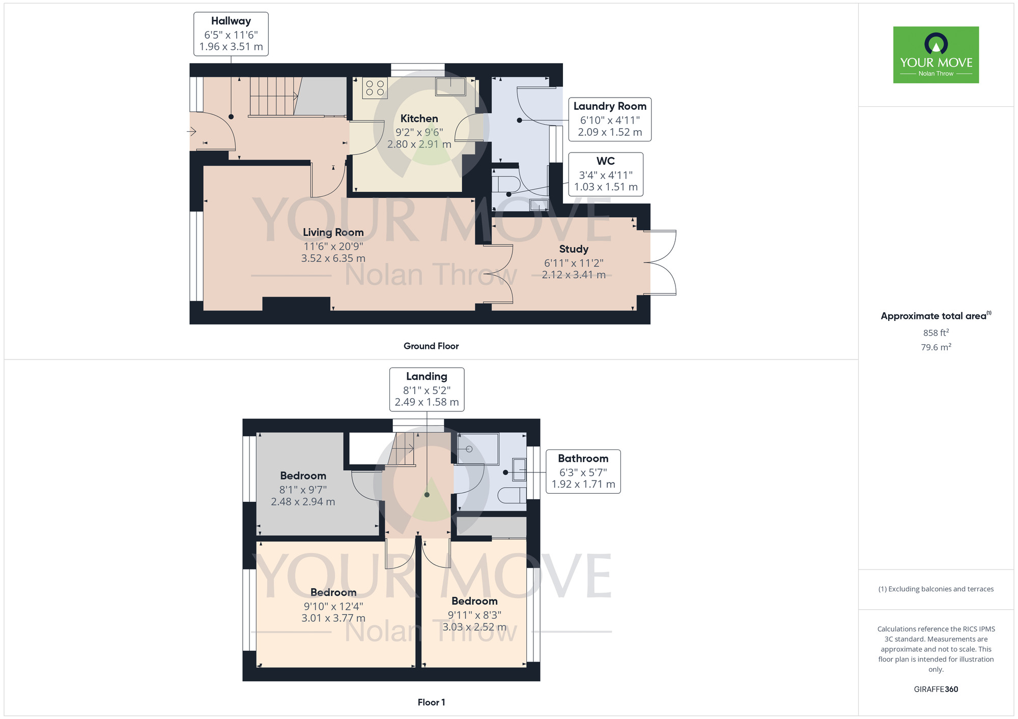 Floorplan of 3 bedroom Semi Detached House to rent, St. Annes Road, Kettering, Northamptonshire, NN15