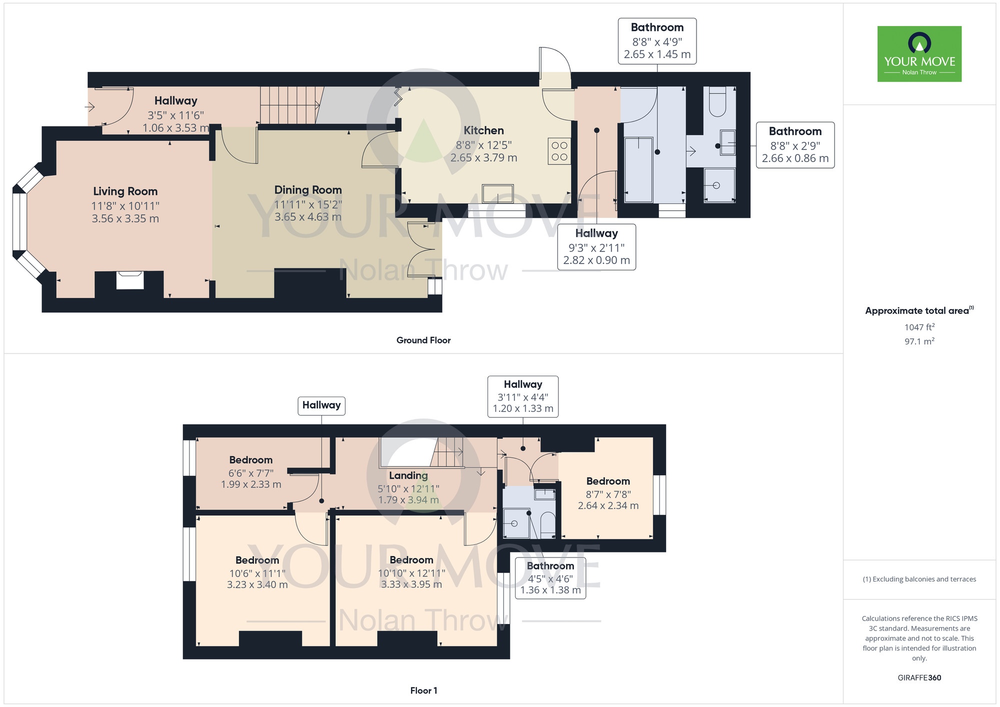Floorplan of 4 bedroom Mid Terrace House for sale, Station Road, Burton Latimer, Northamptonshire, NN15