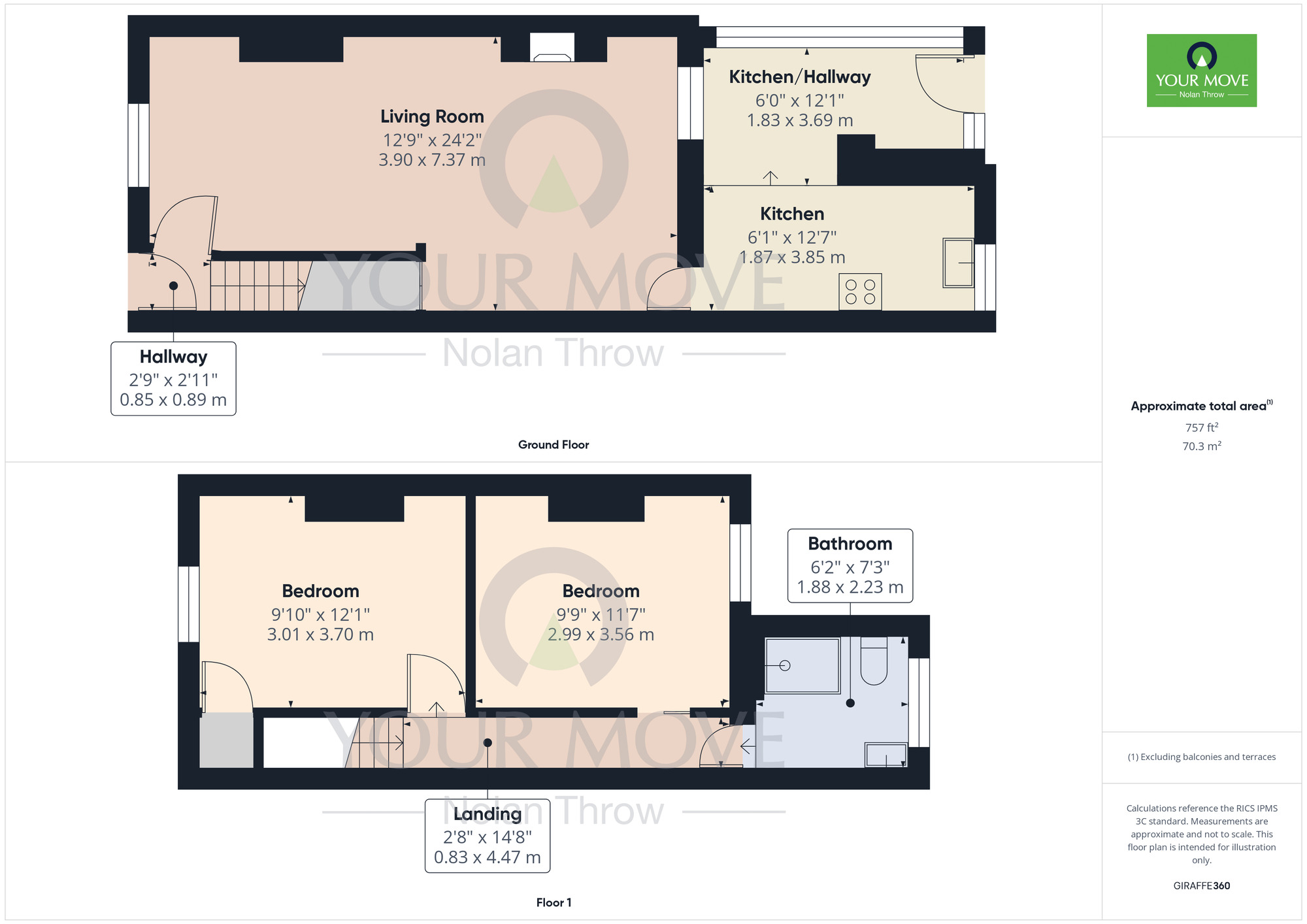 Floorplan of 2 bedroom Mid Terrace House for sale, Coronation Avenue, Rothwell, Northamptonshire, NN14