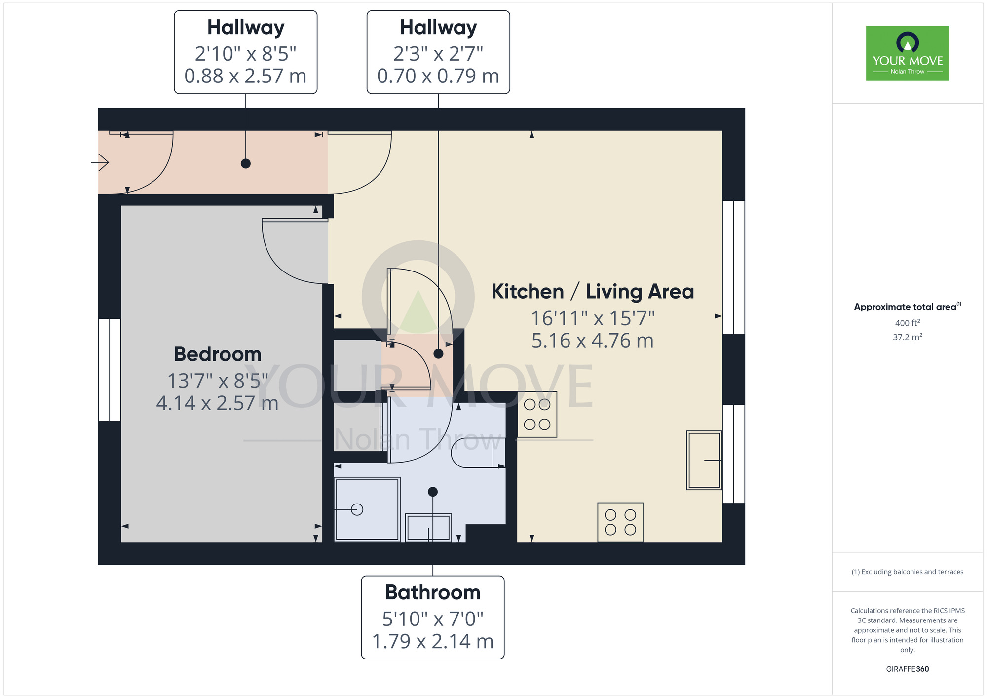 Floorplan of 1 bedroom Mid Terrace Bungalow to rent, Alfred Street, Kettering, Northamptonshire, NN16