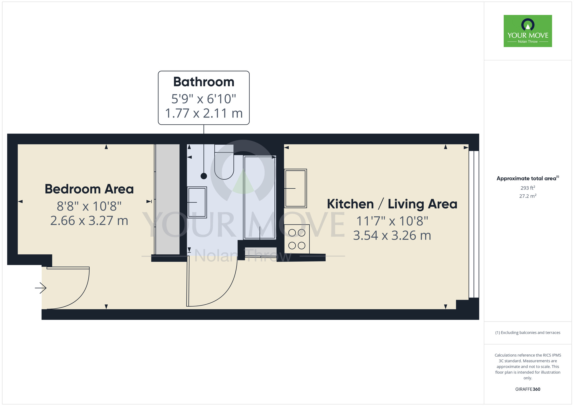 Floorplan of 1 bedroom  Flat to rent, Bath Road, Kettering, Northamptonshire, NN16