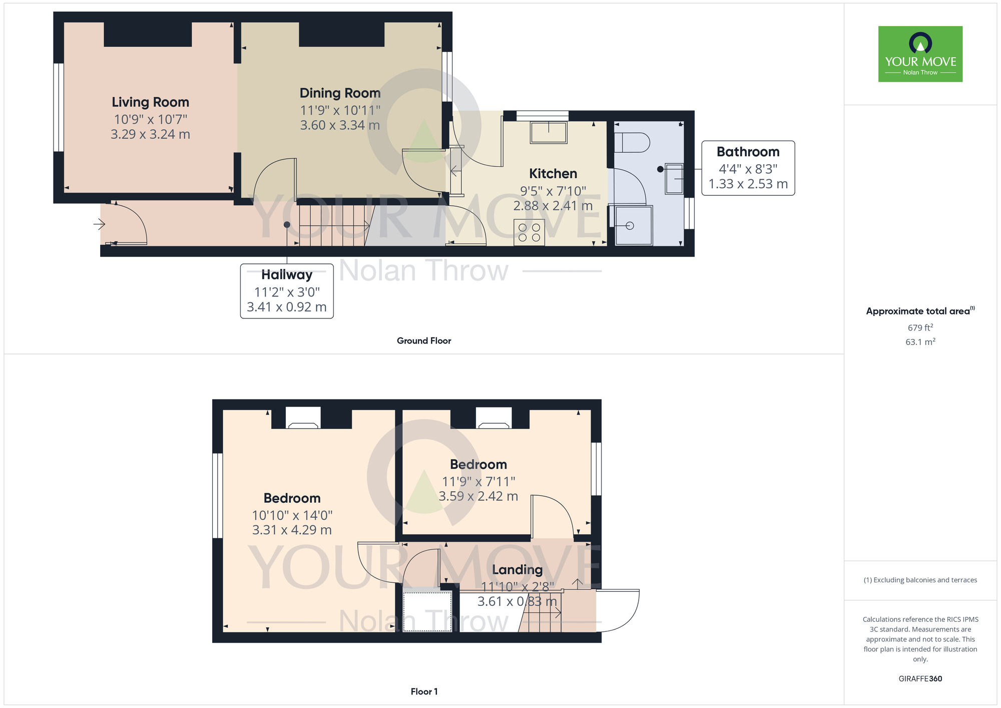 Floorplan of 2 bedroom Mid Terrace House for sale, Bath Road, Kettering, Northamptonshire, NN16
