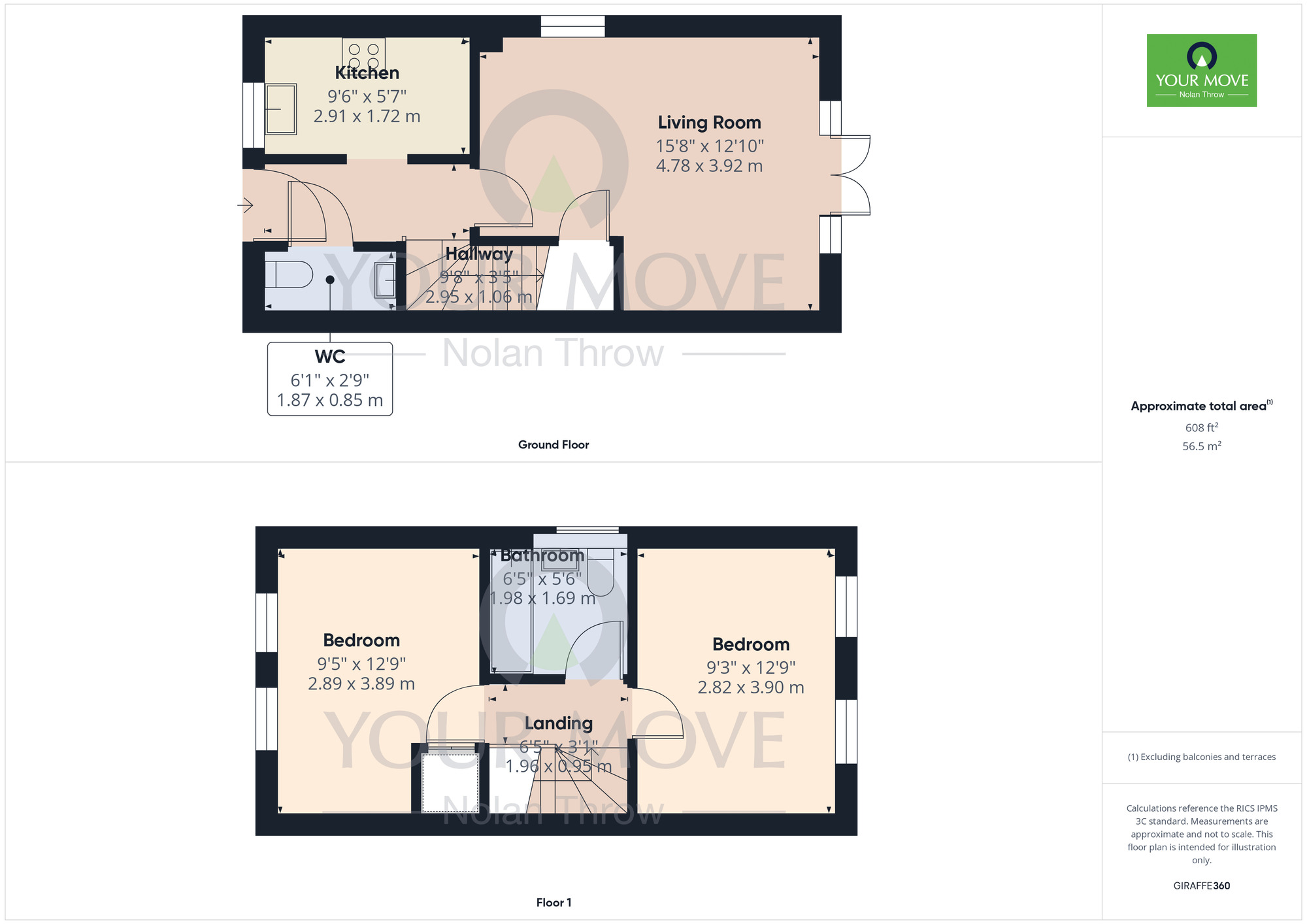 Floorplan of 2 bedroom End Terrace House for sale, Allen Court, Finedon, Northamptonshire, NN9
