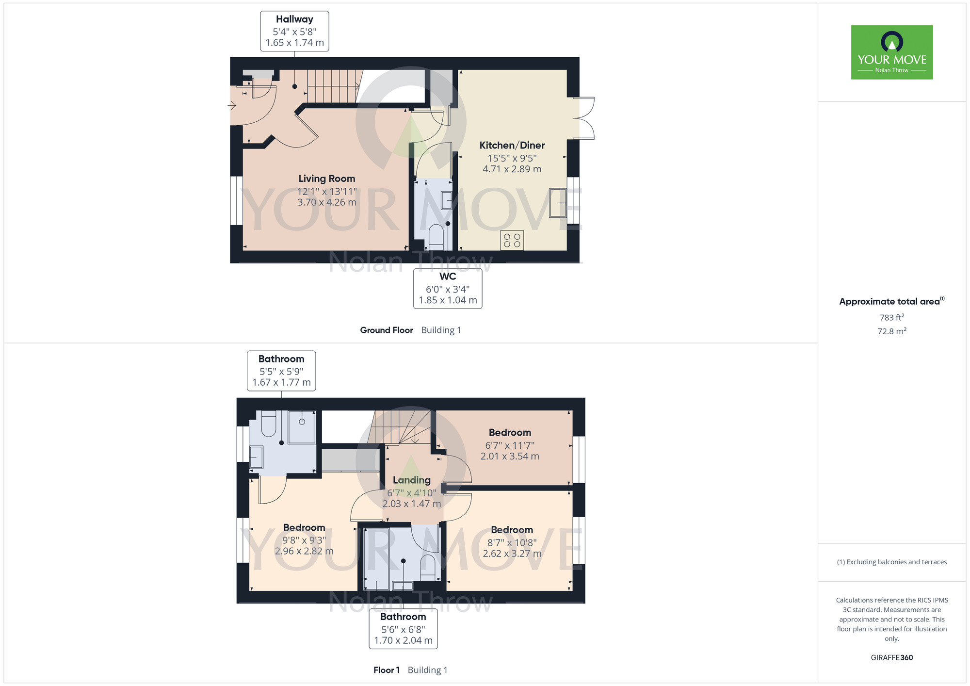 Floorplan of 3 bedroom End Terrace House for sale, Red Kite Way, Raunds, North Northamptonshire, NN9