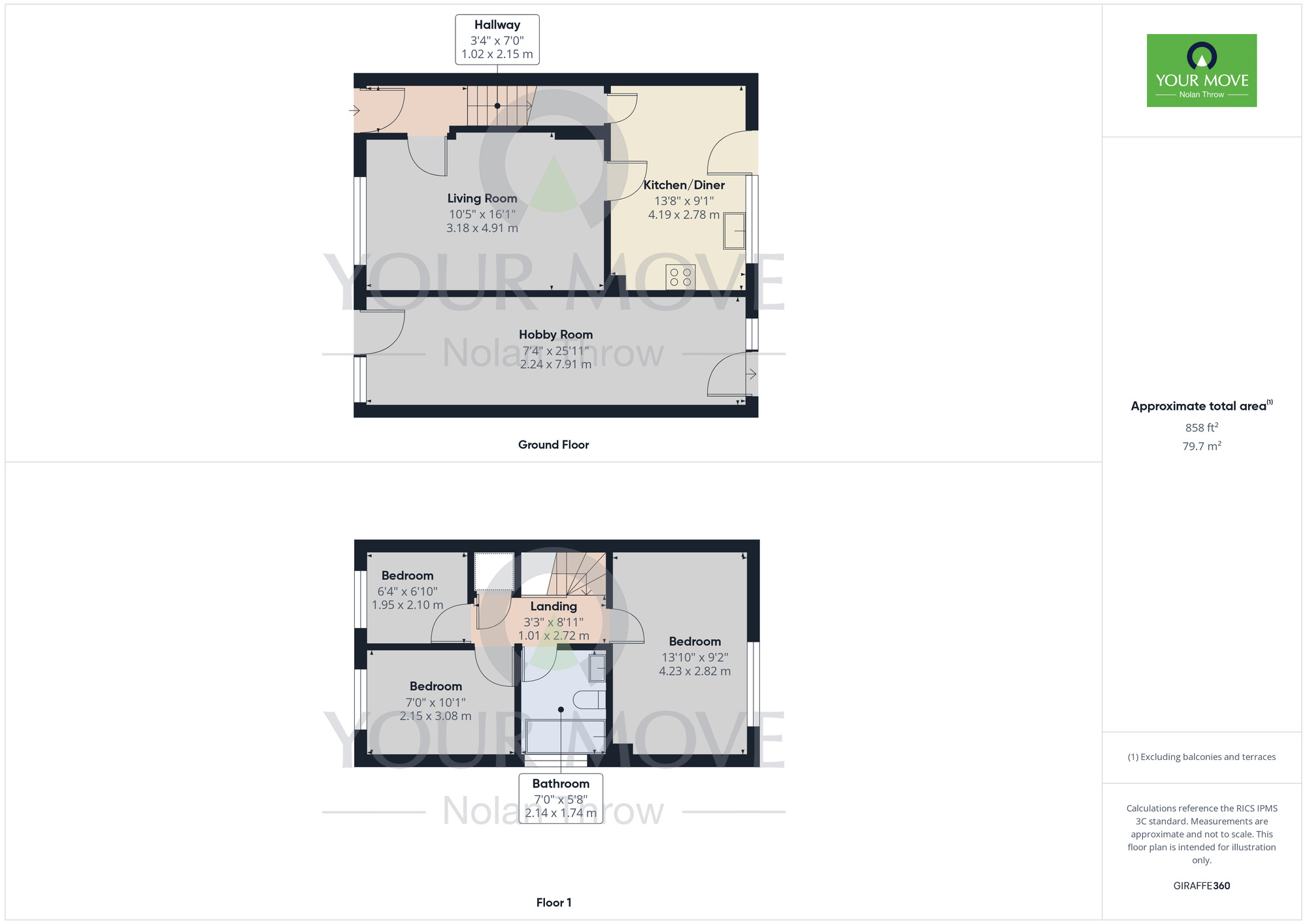 Floorplan of 3 bedroom Semi Detached House to rent, Swinburne Close, Kettering, Northamptonshire, NN16