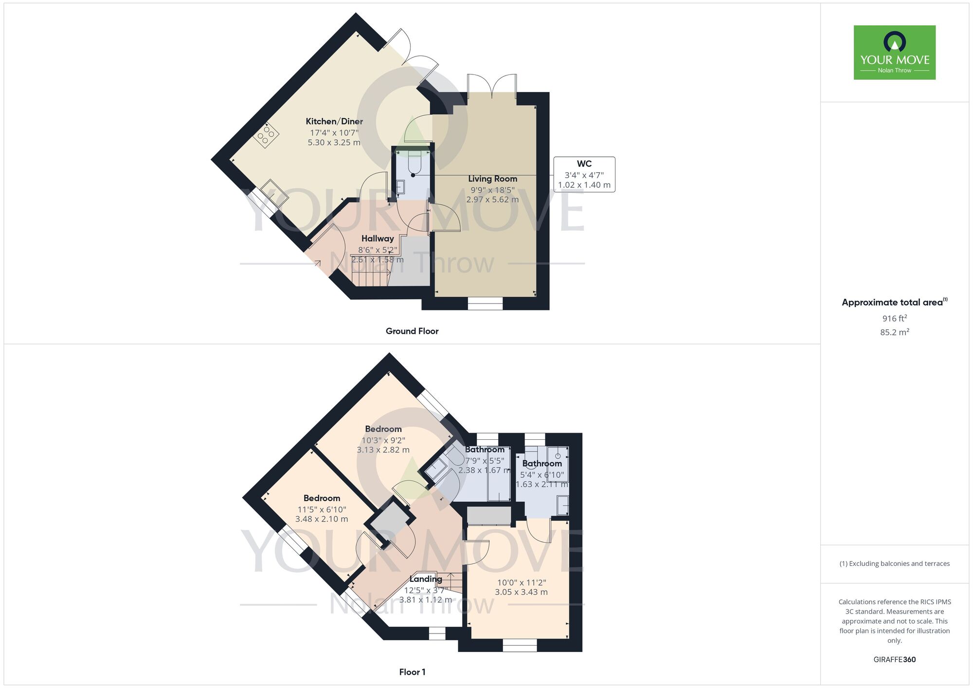 Floorplan of 3 bedroom Semi Detached House to rent, Sandpiper Road, Thrapston, Northamptonshire, NN14