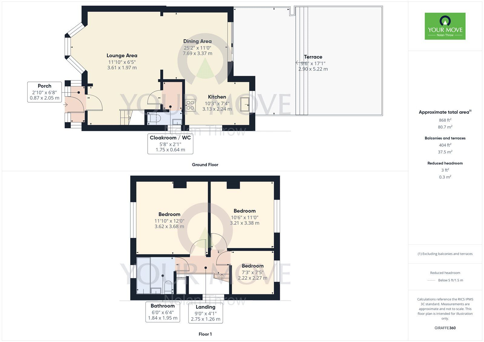 Floorplan of 3 bedroom Semi Detached House for sale, Bryant Road, Kettering, Northamptonshire, NN15