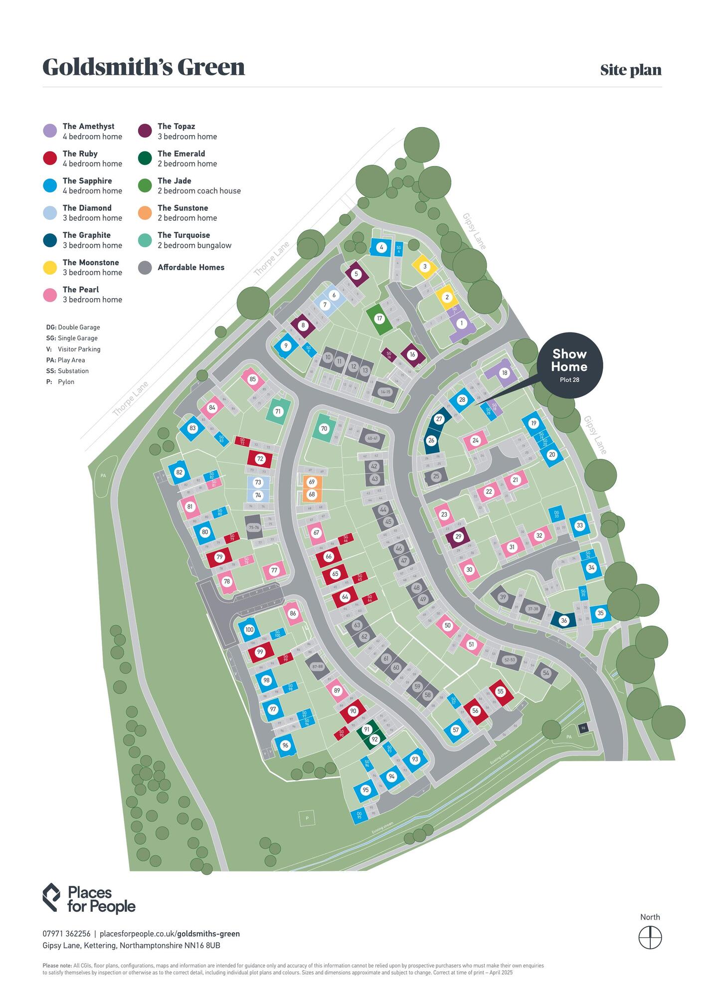 Floorplan of 4 bedroom Detached House for sale, Hadlow Gardens, Kettering, Northamptonshire, NN16