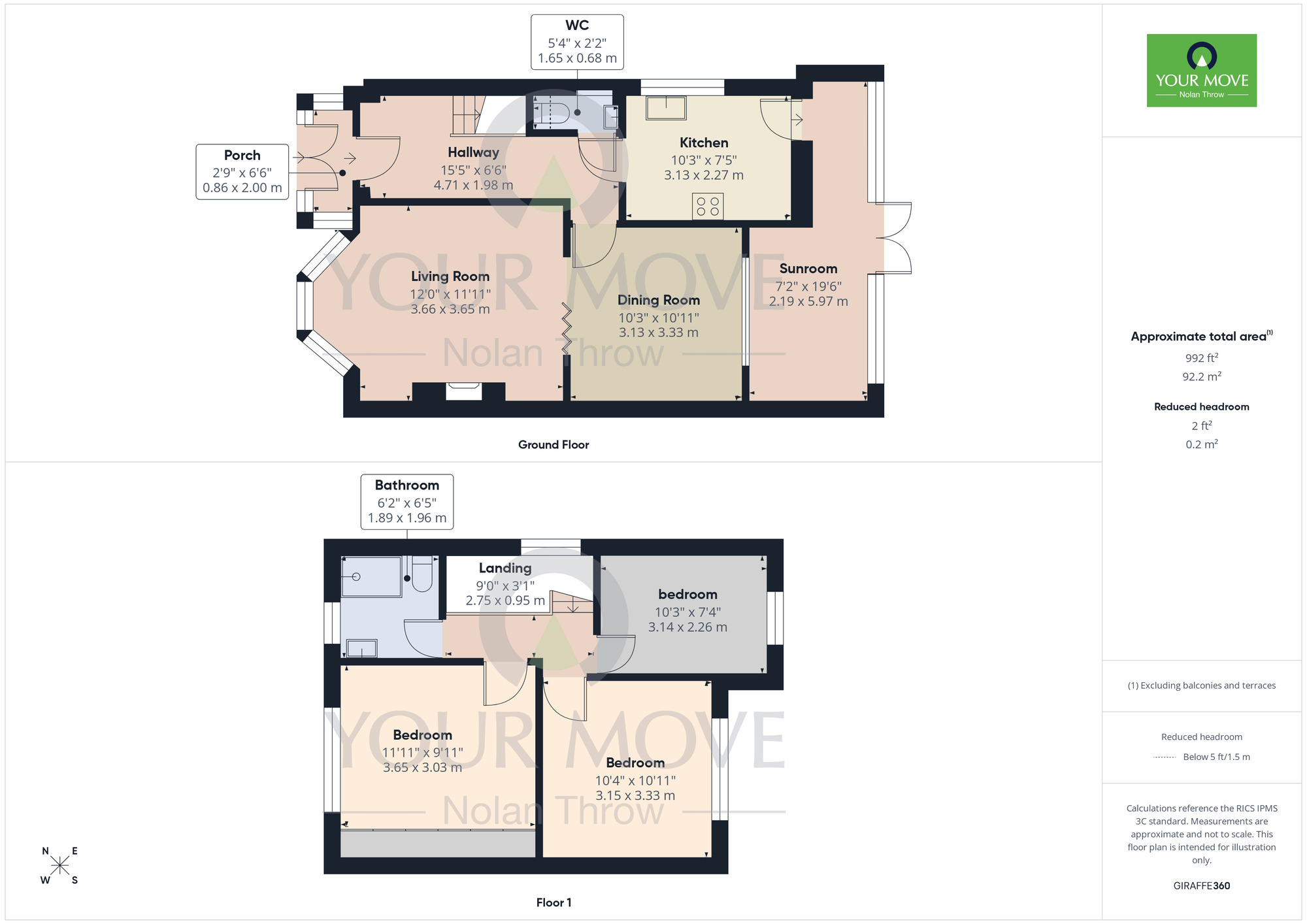 Floorplan of 3 bedroom Semi Detached House for sale, Edward Close, Kettering, Northamptonshire, NN15