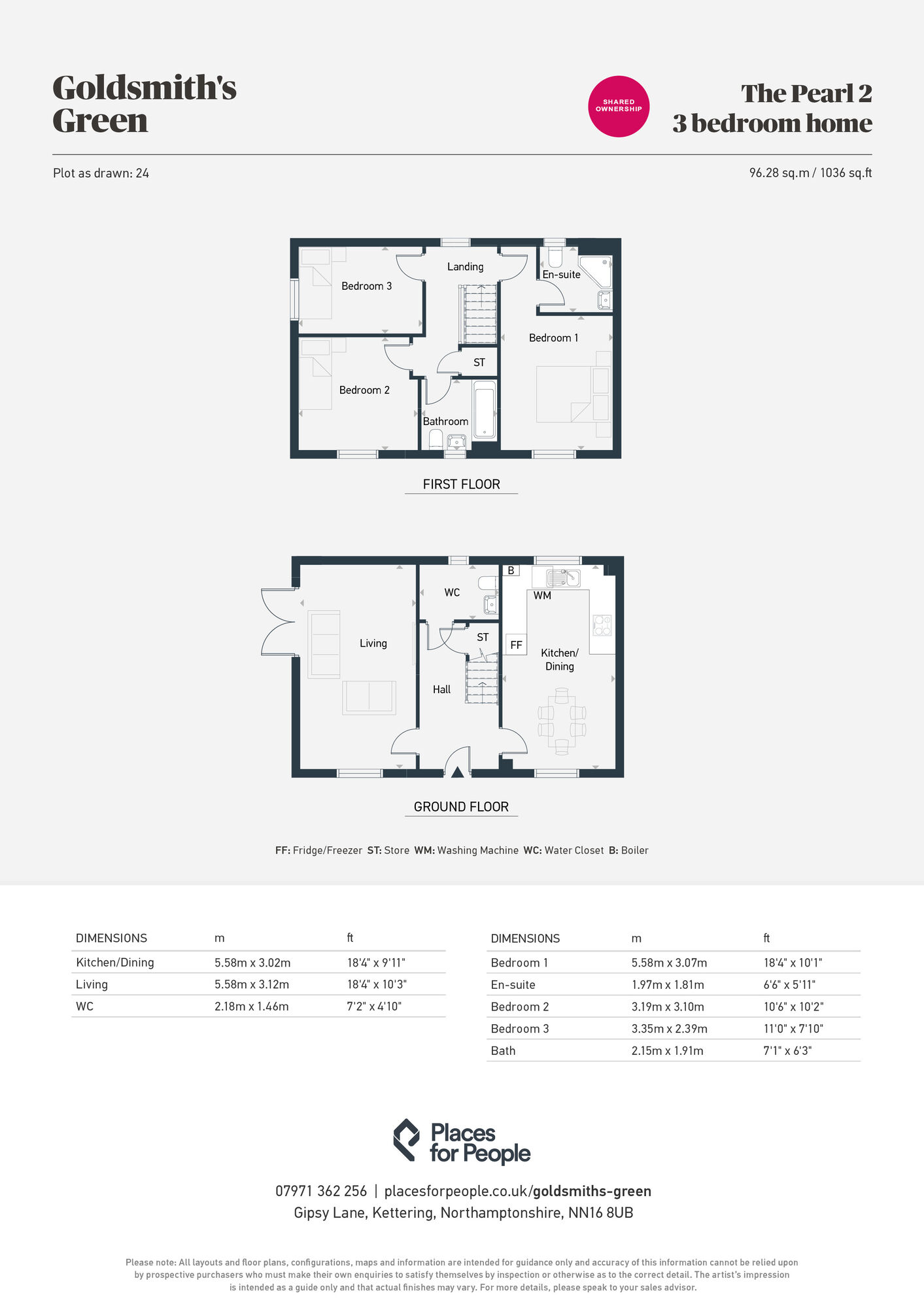 Floorplan of 3 bedroom Detached House for sale, Sutton Drive, Kettering, Northamptonshire, NN16