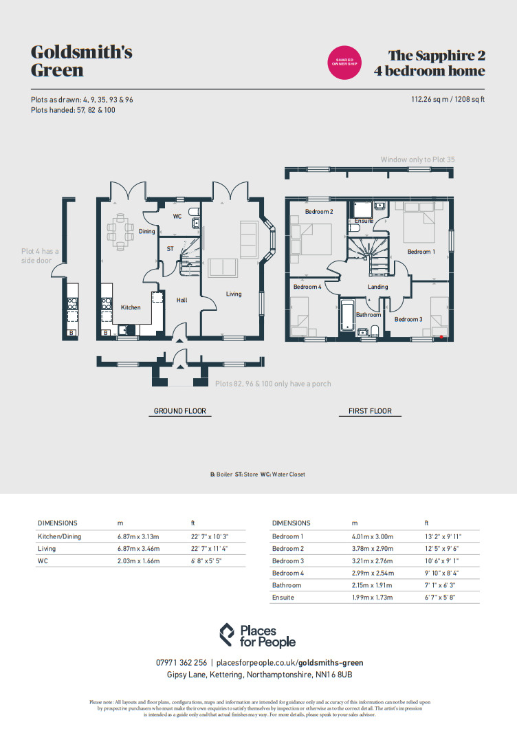 Floorplan of 4 bedroom Detached House for sale, Lowther Place, Kettering, Northamptonshire, NN16
